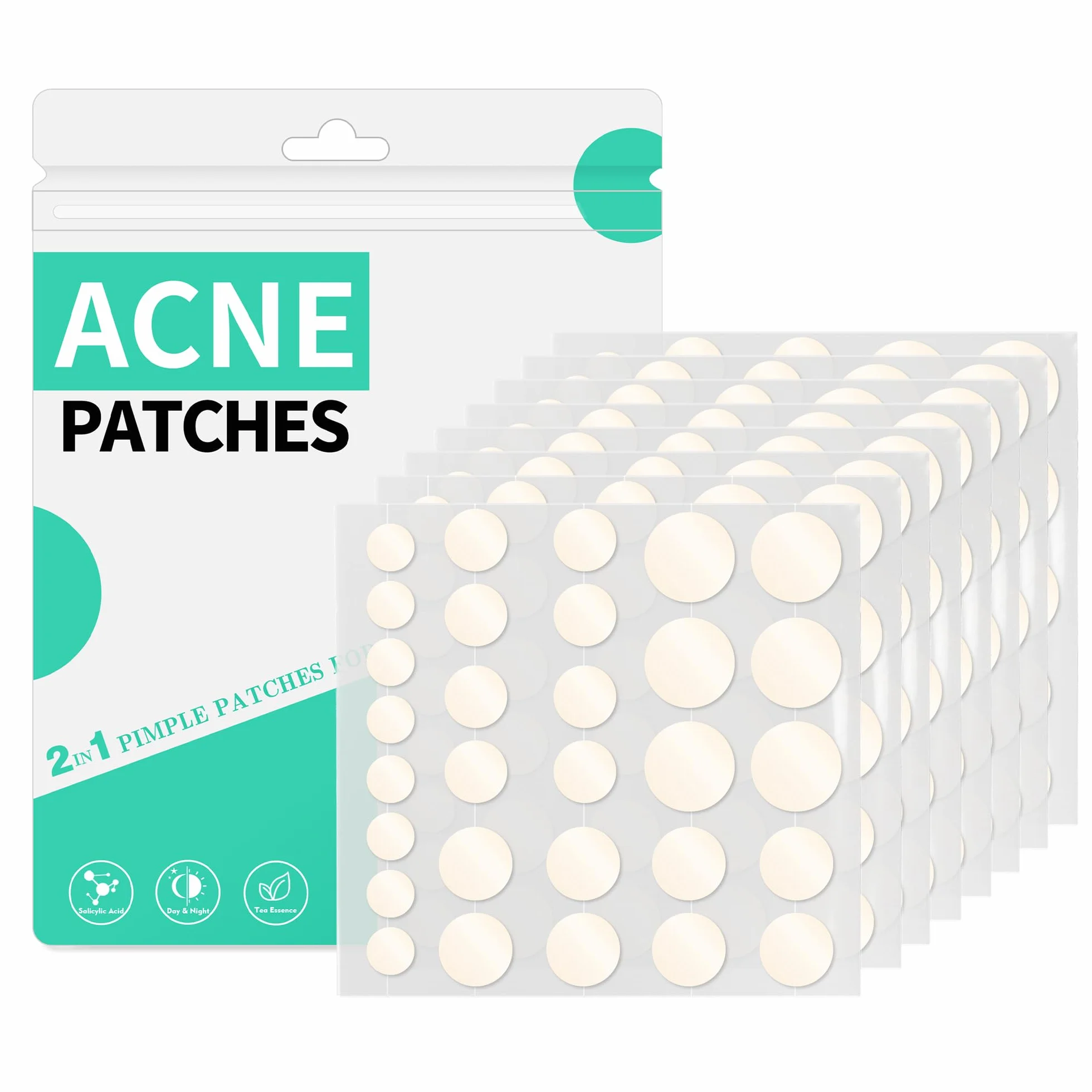 Patch Bouton Hydrocolloïdal Puissant 2 en 1 Point Noir Invisible Imperméable Respirant Acné Visage (264PCS)