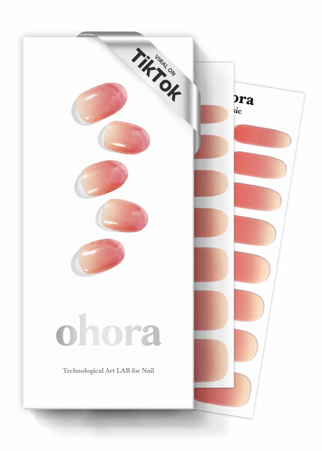 ohora Bandes d'ongles en gel semi-durci (N Basic Nails n°1) – Fonctionne avec toutes les lampes, qualité salon, longue durée, facile à appliquer et à enlever – Comprend 2 tampons de préparation
