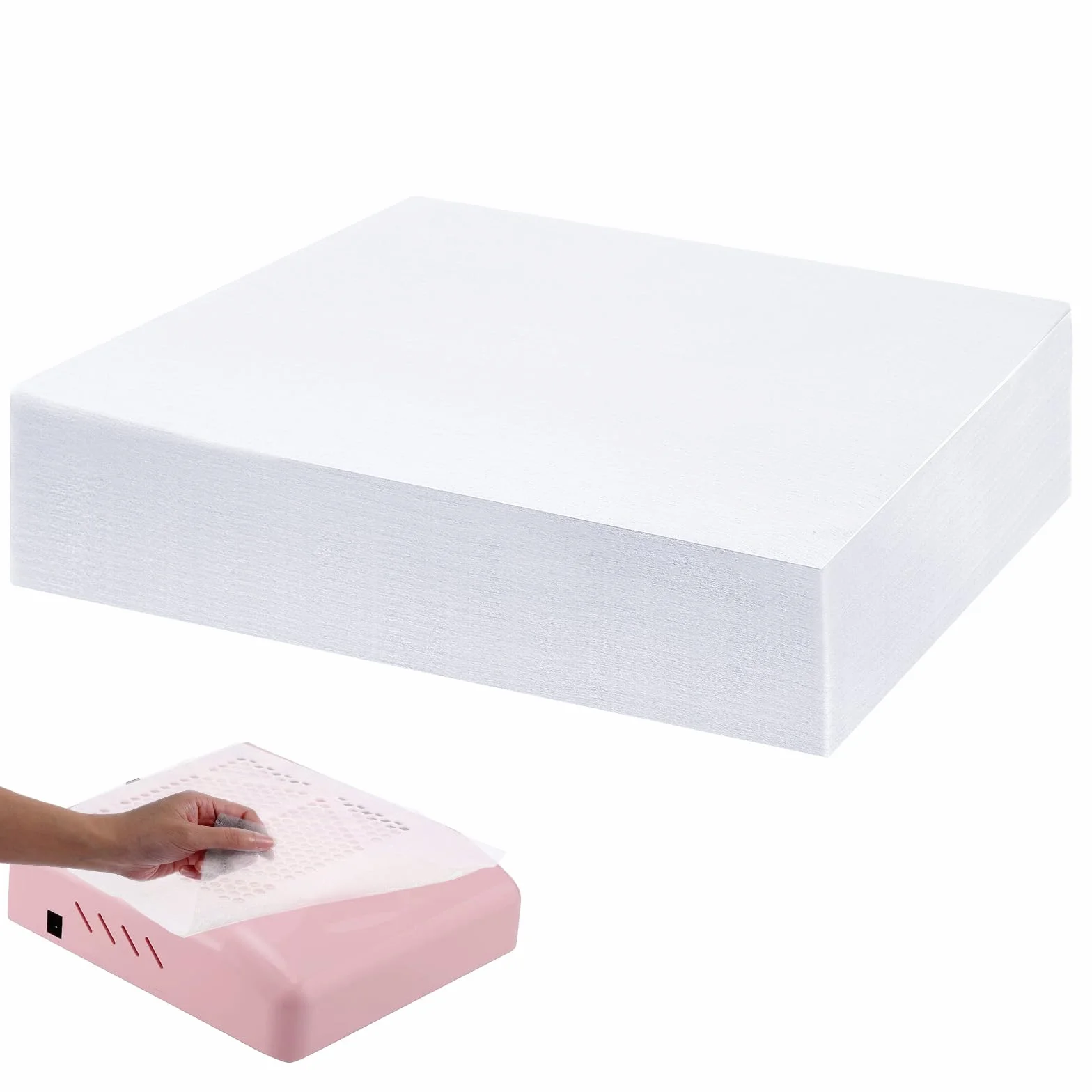 Lot de 200 Filtres en Papier pour Ongles, Collecteur de Poussière, Feuilles Filtrantes Remplaçables Universelles pour Salon de Manucure
