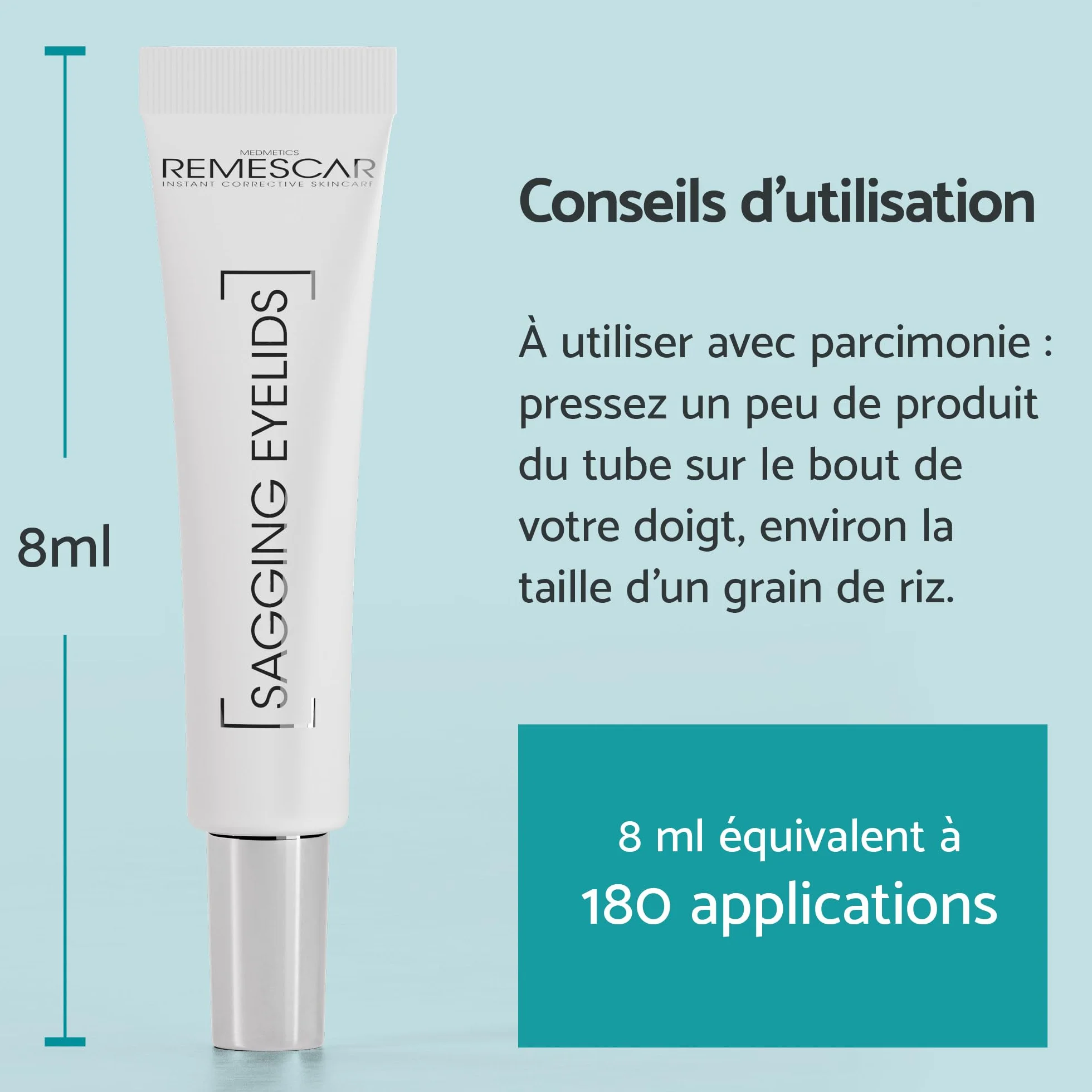 Remescar Crème Paupières Tombantes 8ml – Soin Contour des Yeux Liftant Anti-Poches