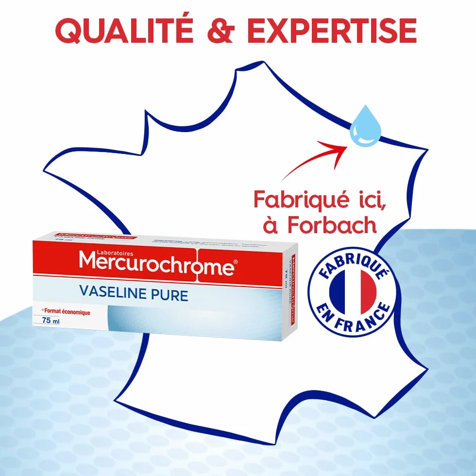 MERCUROCHROME Vaseline Pure Tube 75mL Fabriqué en France