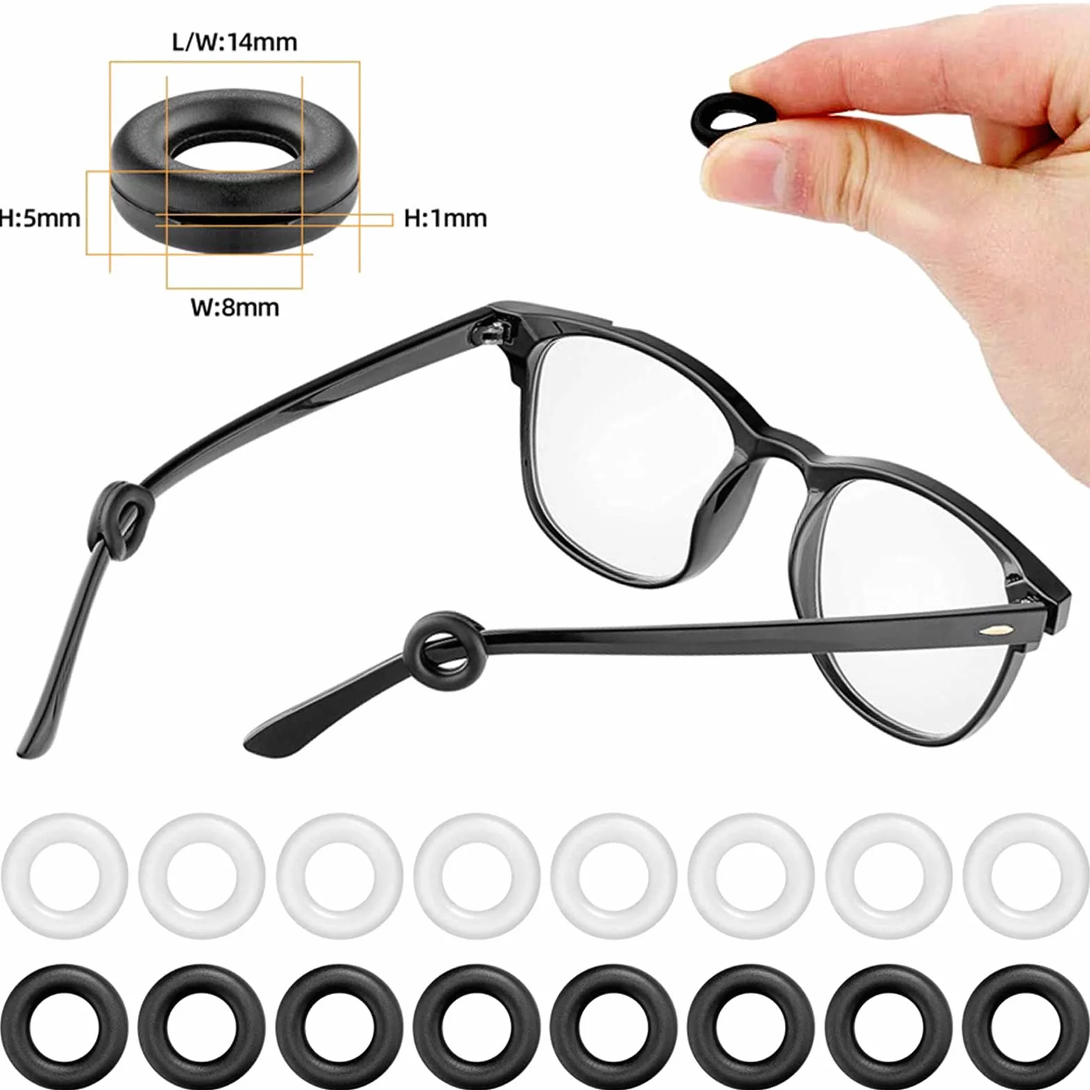 Retenues de Lunettes en Silicone 26 Paires, Supports Protecteurs Anti-Dérapants, Embouts de Crochet, Coussinets de Nez pour Lunettes de Soleil