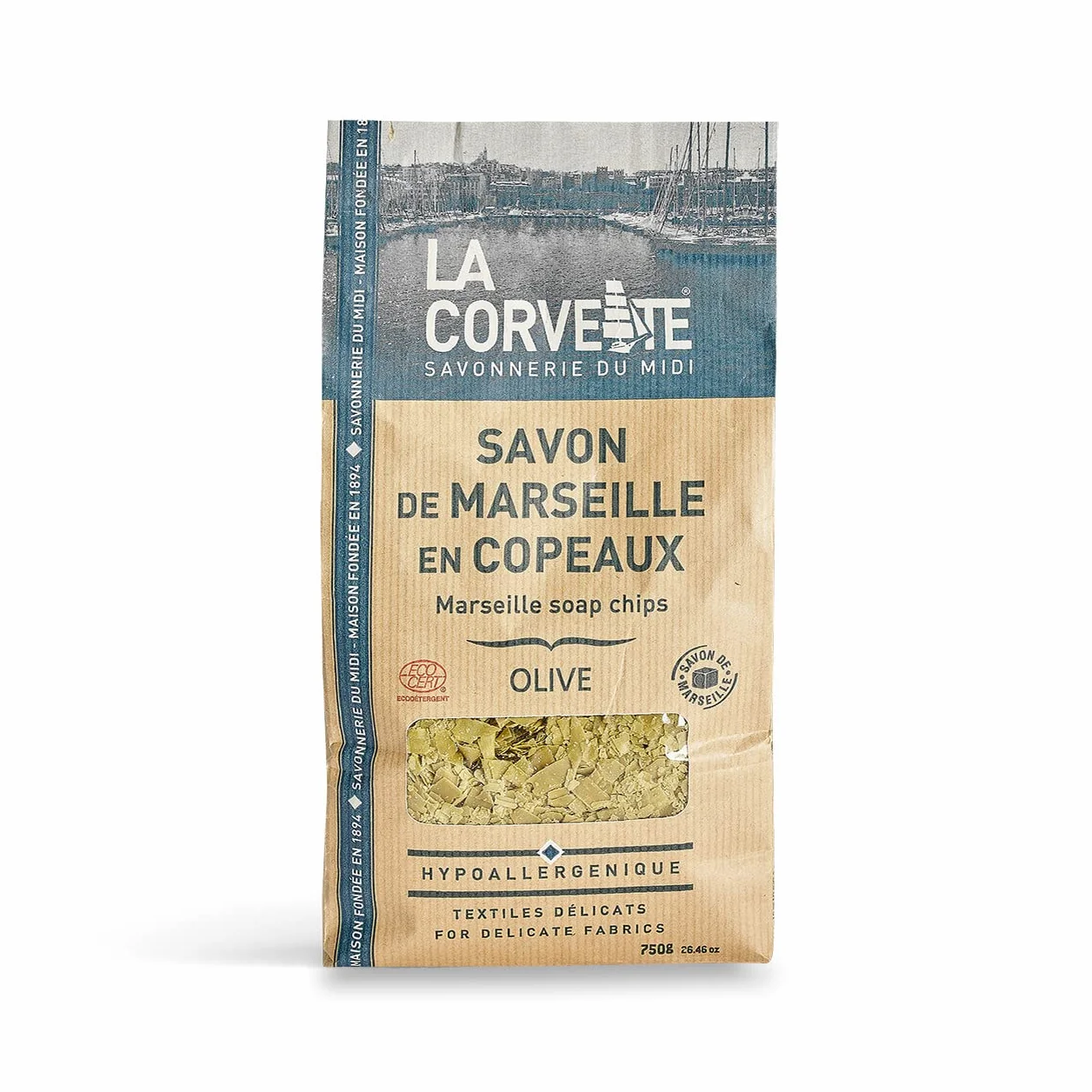 La Corvette Savon de Marseille en Copeaux Olive 750 g