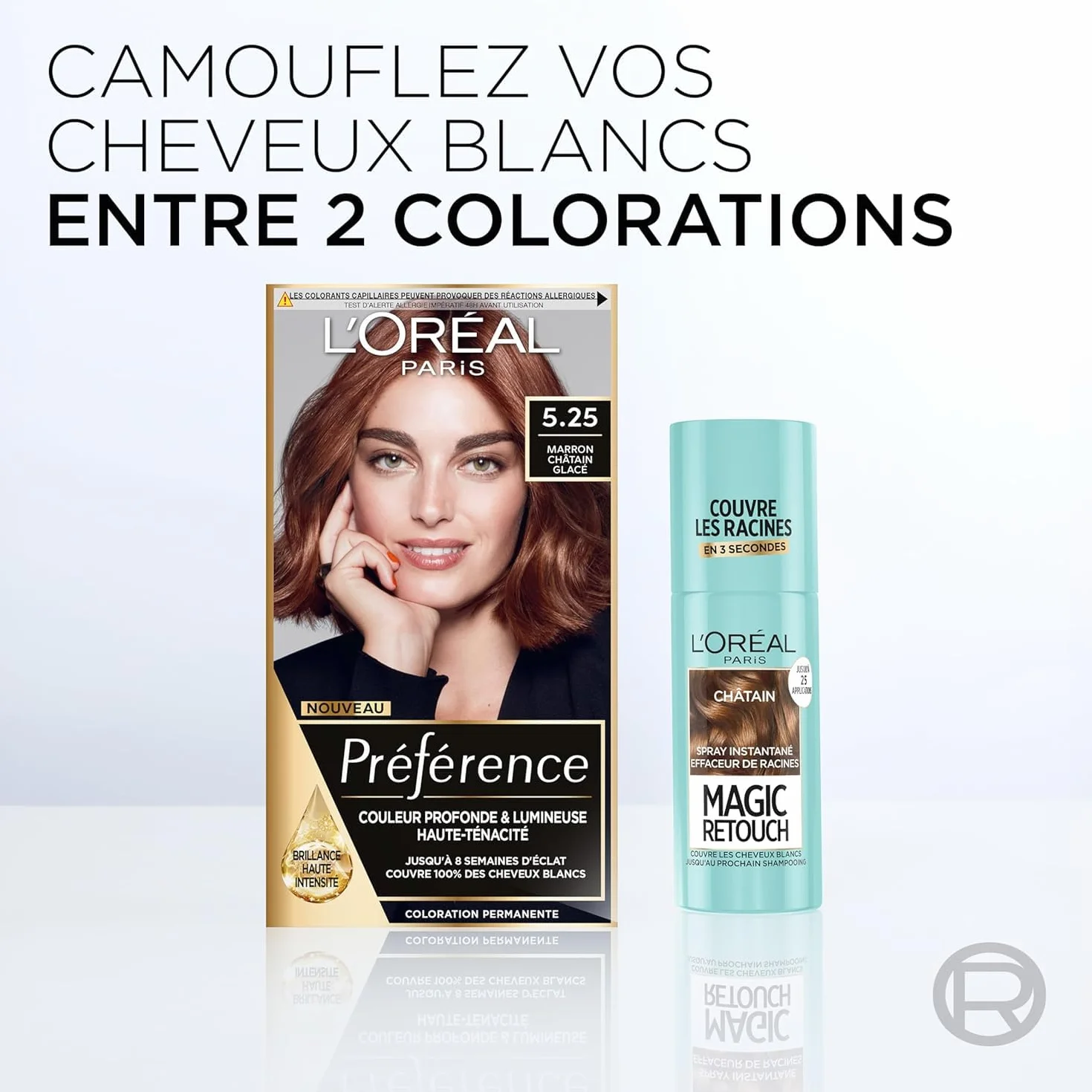 L’ORÉAL PARIS Magic Retouch Spray Correcteur Racines Cheveux Blancs Châtain Foncé 75ml