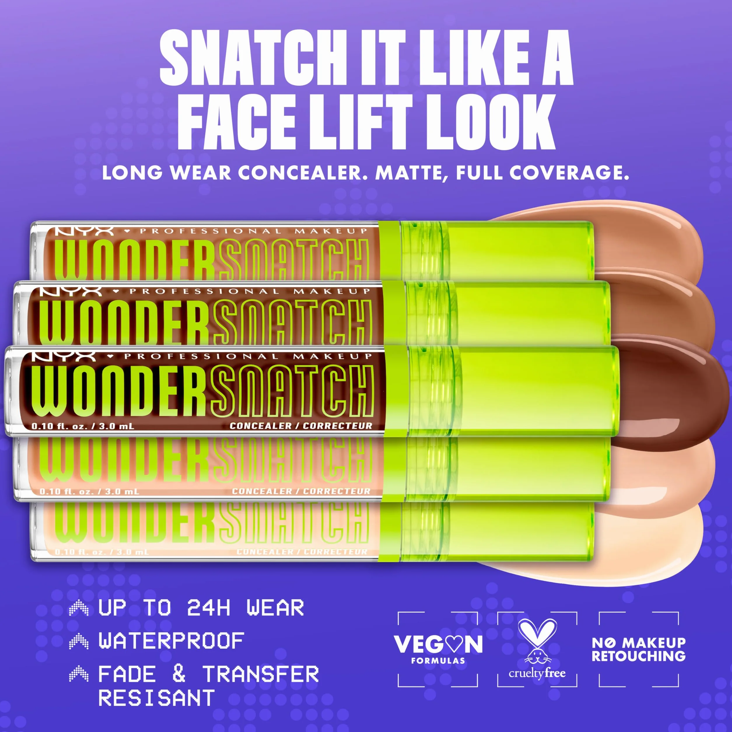 NYX Professional Makeup Wonder Snatch Concealer Liquid 24h Hydration Waterproof Golden 3 ml