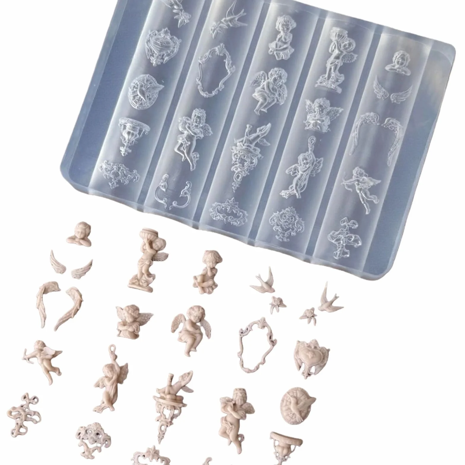 Moule en silicone pour ongles professionnels baroque créative