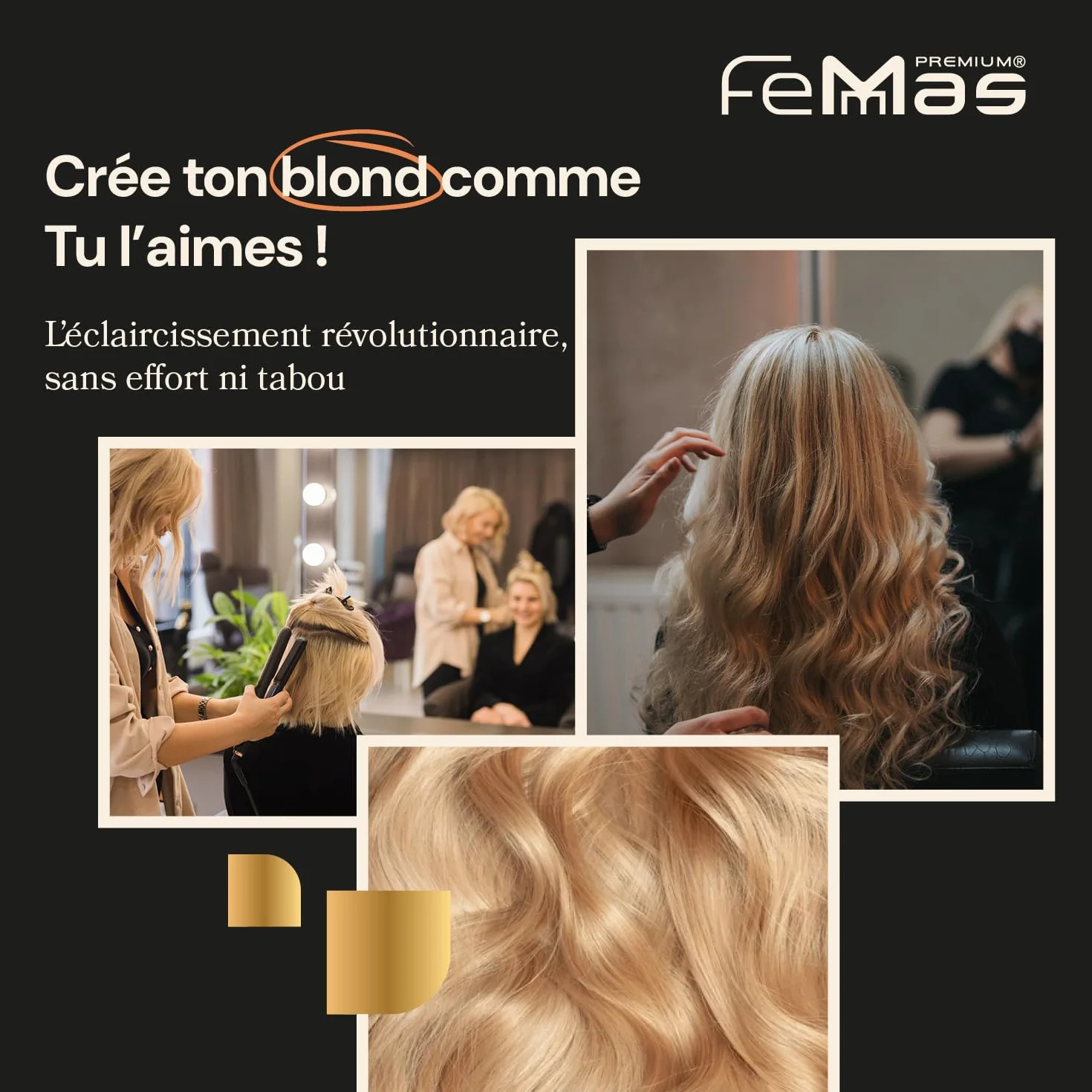 FemMas poudre décolorante blanche 500g I Avec technologie Plex et huile d'argan I application facile et décoloration uniforme I forte et sans poussière I Éclaircissements des cheveux de 2 à 7 nuances