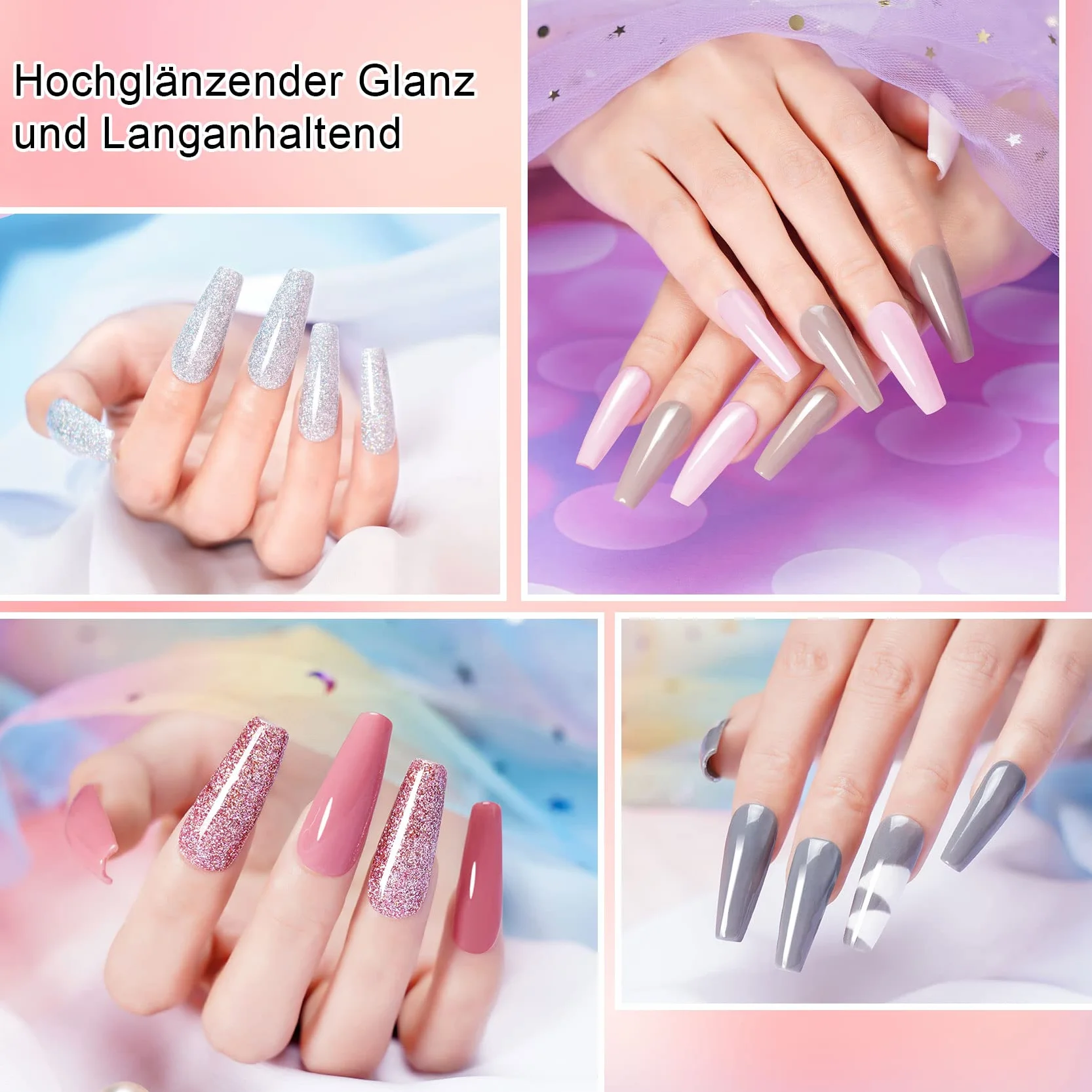 Set Dip Powder Poudre 8 Couleurs Lot de Poudre Acrylique pour Ongles avec Dipping Powder French Nails Kit Nude Rosa Gris Kits de Trempage pour Manucure