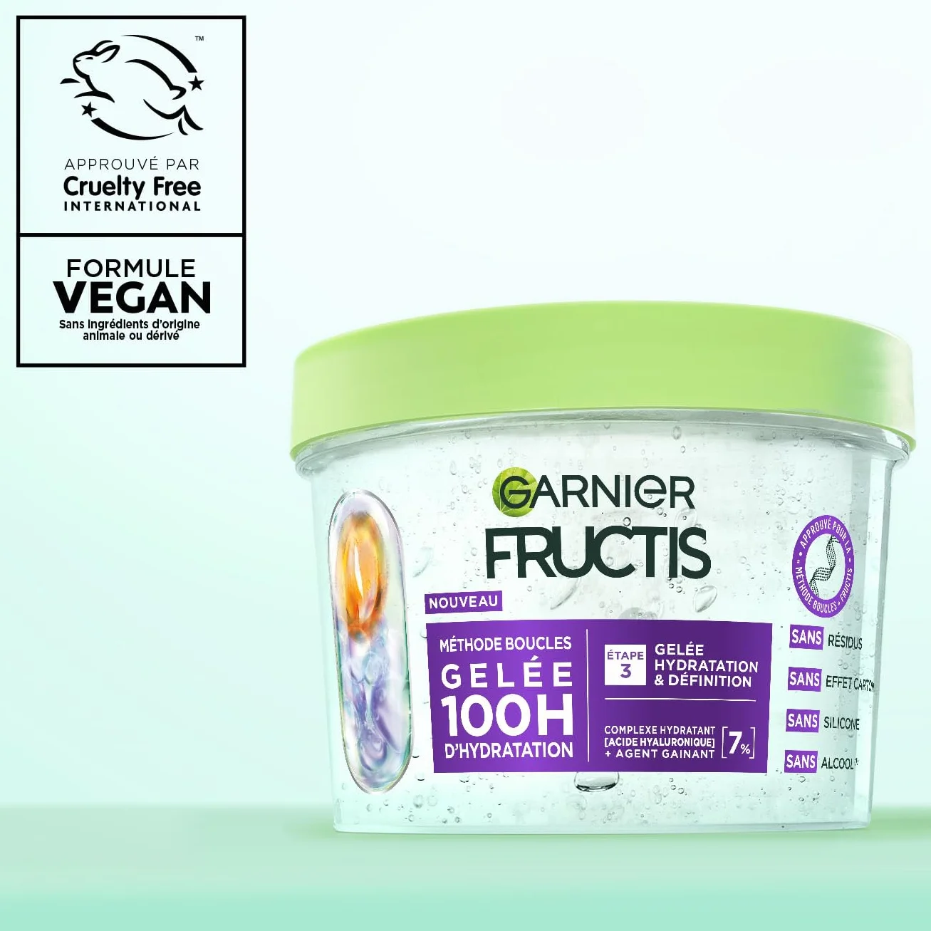 Garnier Fructis Méthode Boucles Gelée Capillaire Hydratation Définition Cheveux Bouclés Acide Hyaluronique 370 ml