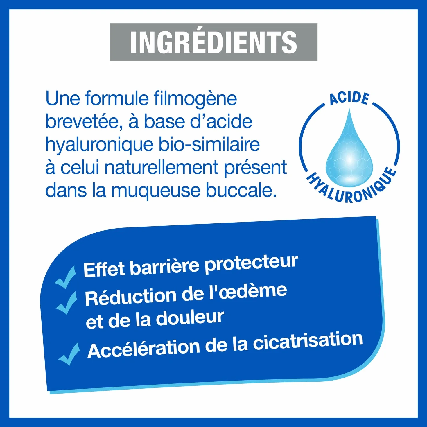 HYALUGEL Gel buccal Acide Hyaluronique 20 mL Lésions orthodontique Aphtes
