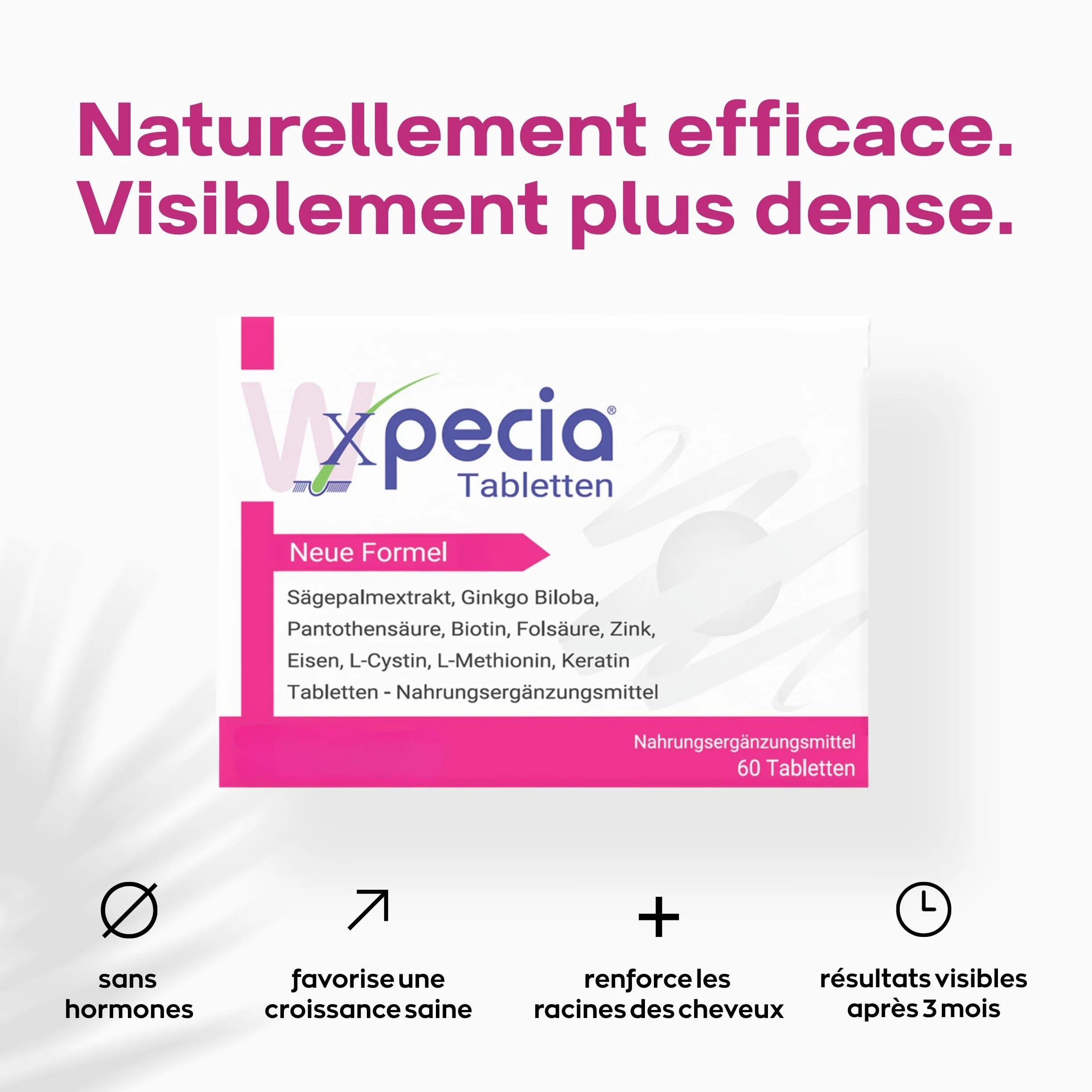 Xpecia woman - Formule dht bloquante anti-chute des cheveux pour la croissance des cheveux 60 comprimés