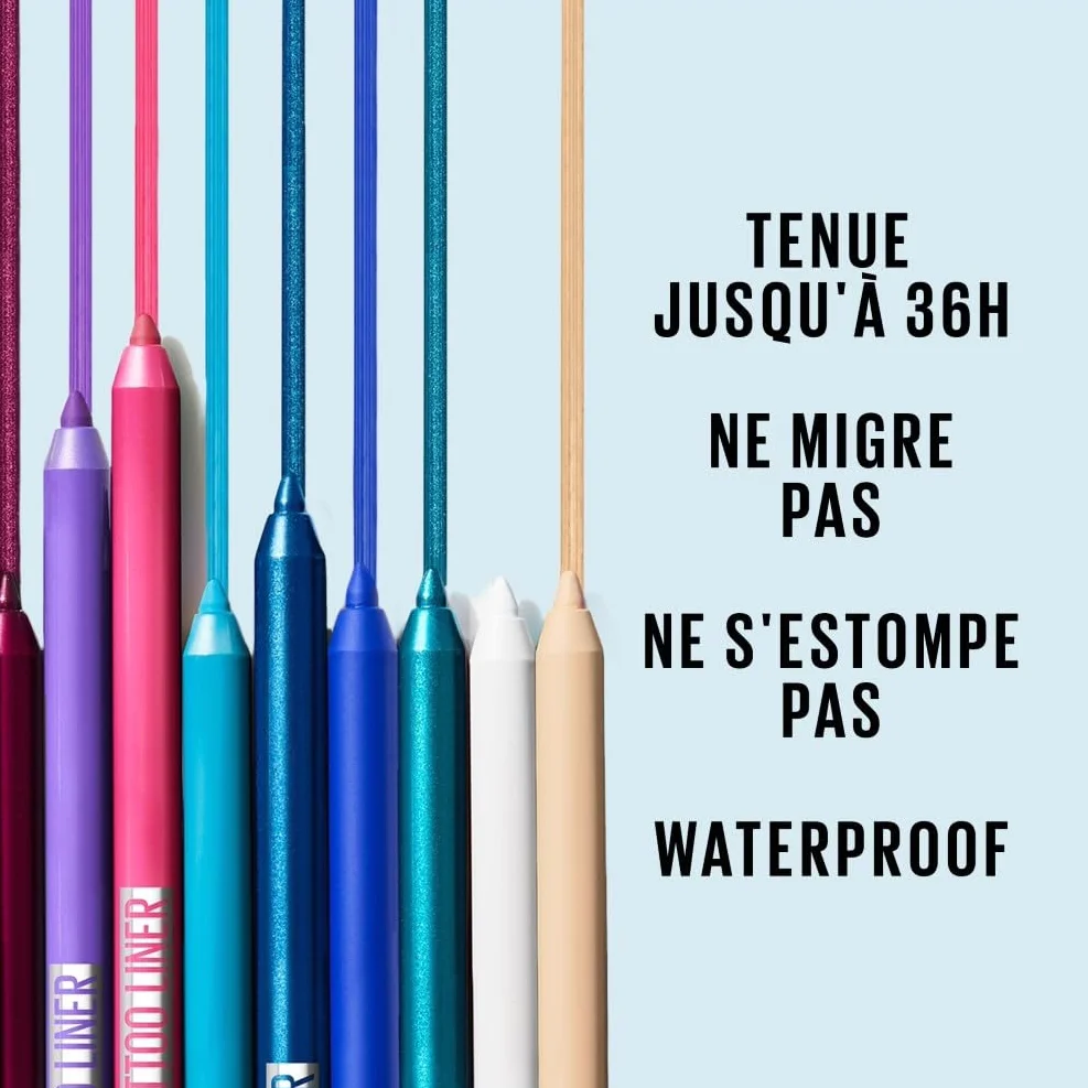 Maybelline New-York Tattoo Liner Crayon Gel Yeux Waterproof Tenue 36h Deep Onyx