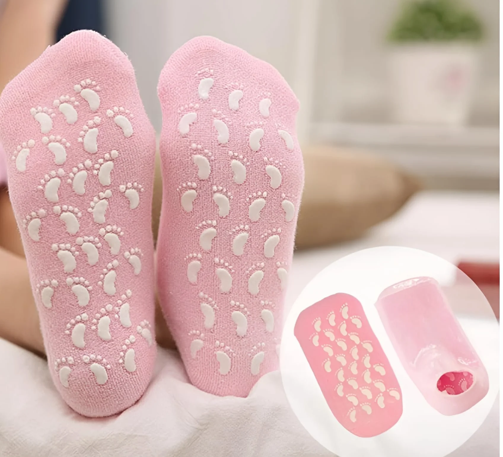 Chaussettes Hydratantes en Gel Réutilisables pour Pieds Secs et Craquelés