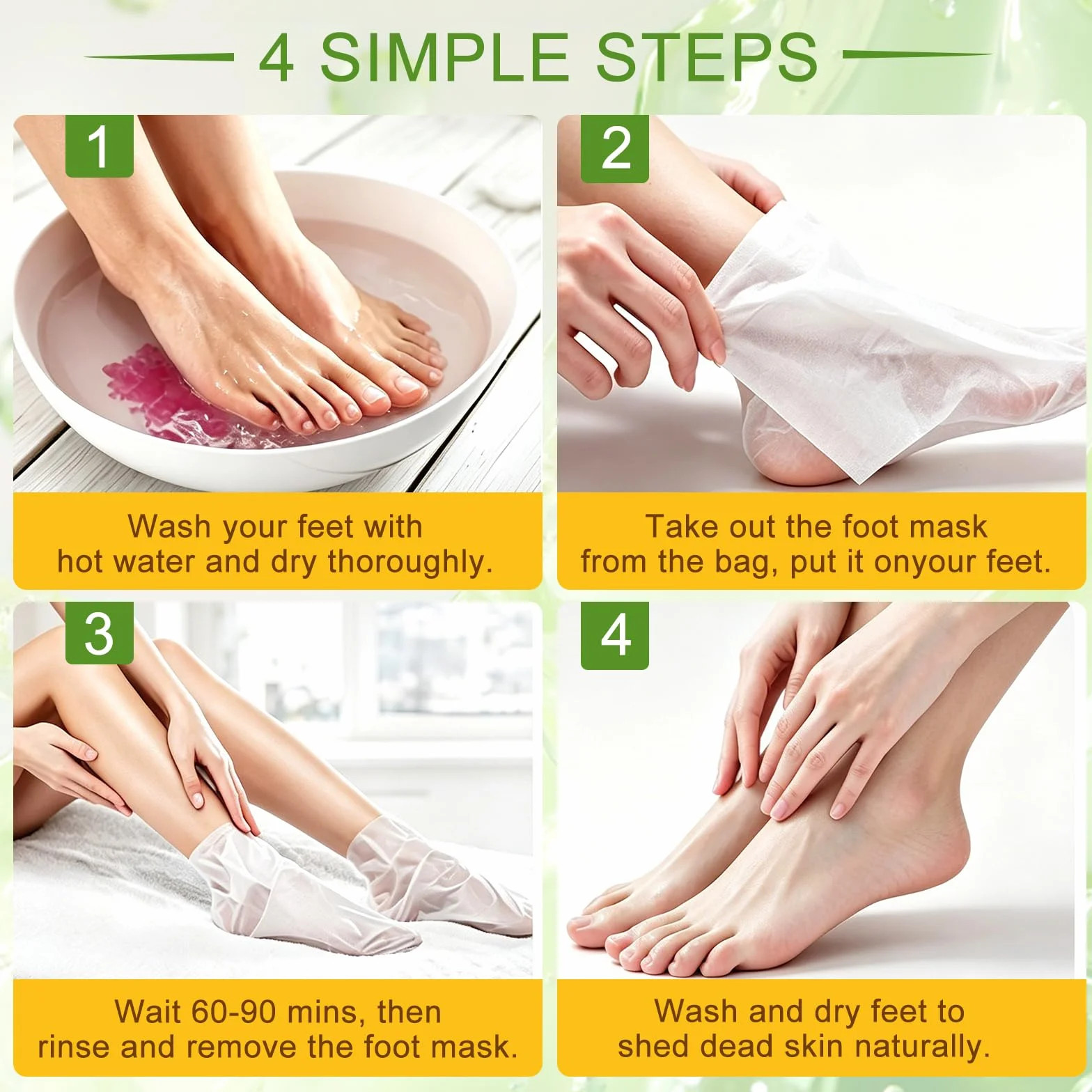 Chaussettes Exfoliantes Pedi-Peeling pour Peaux Sèches, Gommage Callus Soin Peau Morte, Hydratant et Nourrissant, Aloe Vera