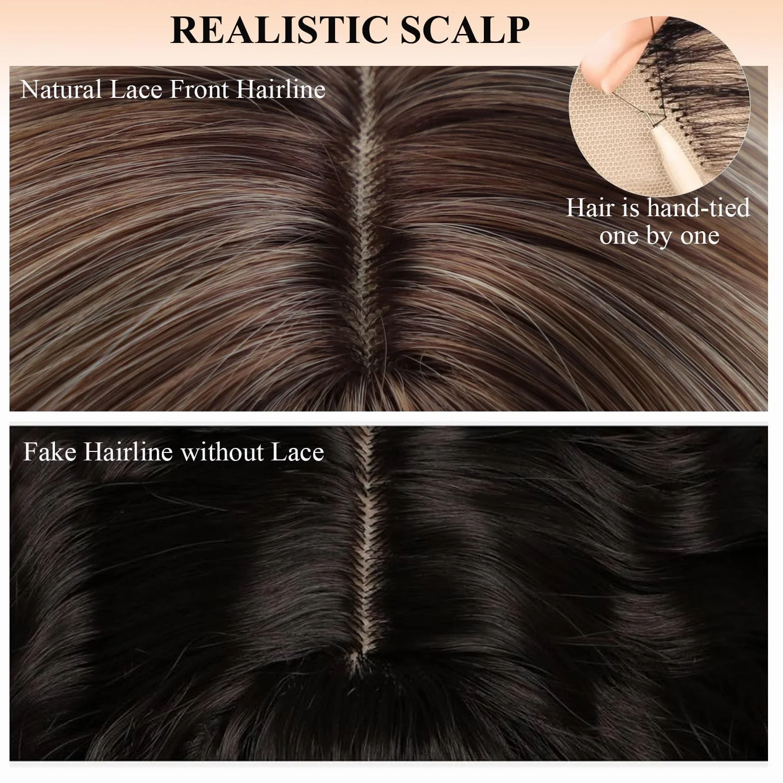 Perruque Femme Naturelle Perruque Bob Dégradée Court avec Frange Volume et Style pour Quinquagénaires Grand-mère Couvre Cheveux Blancs Perruques Synthétique Naturels Blond Clair Ombré