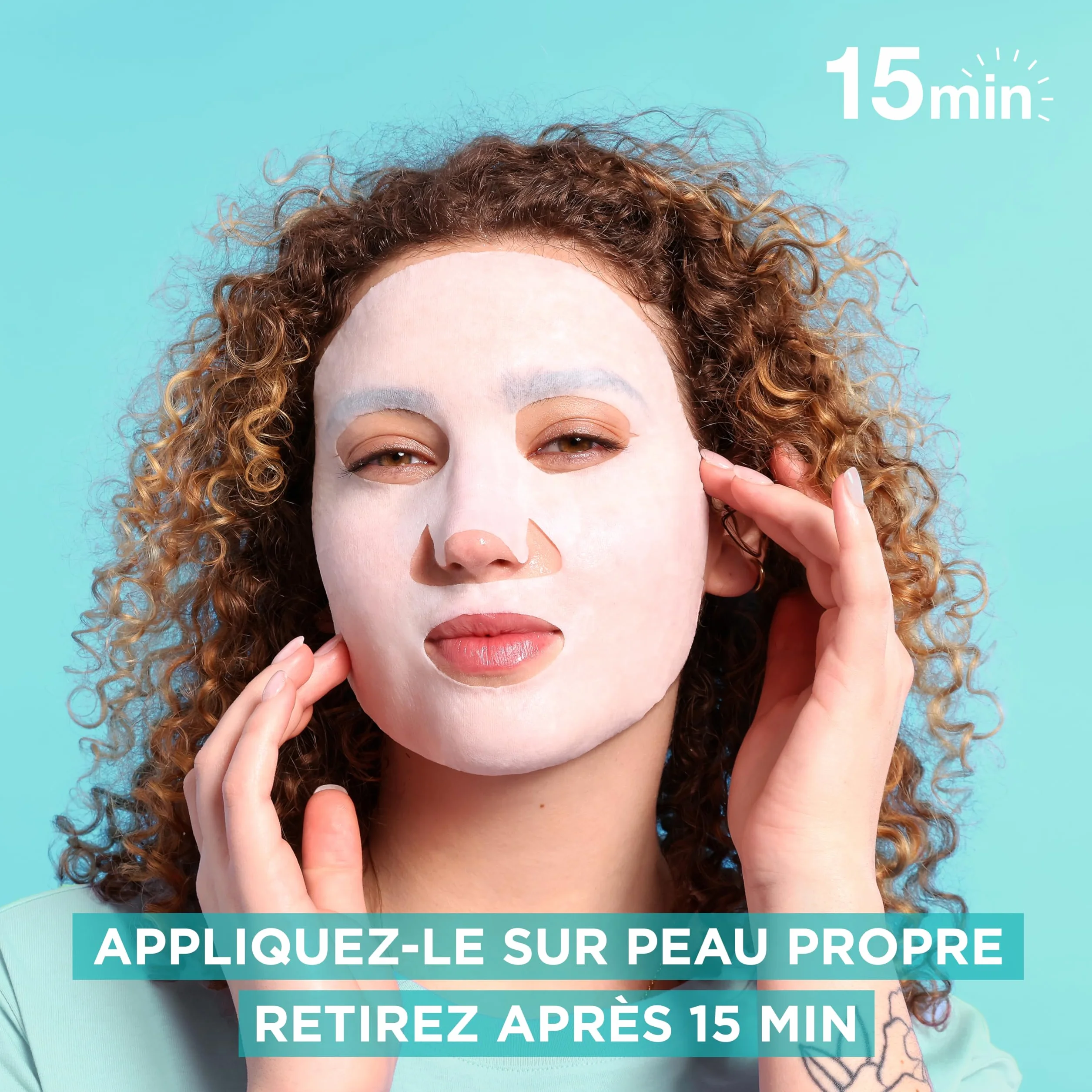 GARNIER Skin Active Masque Tissu Booster d'Hydratation Acide Hyaluronique Glycérine Aloe Vera Peaux Sèches & Sensibles