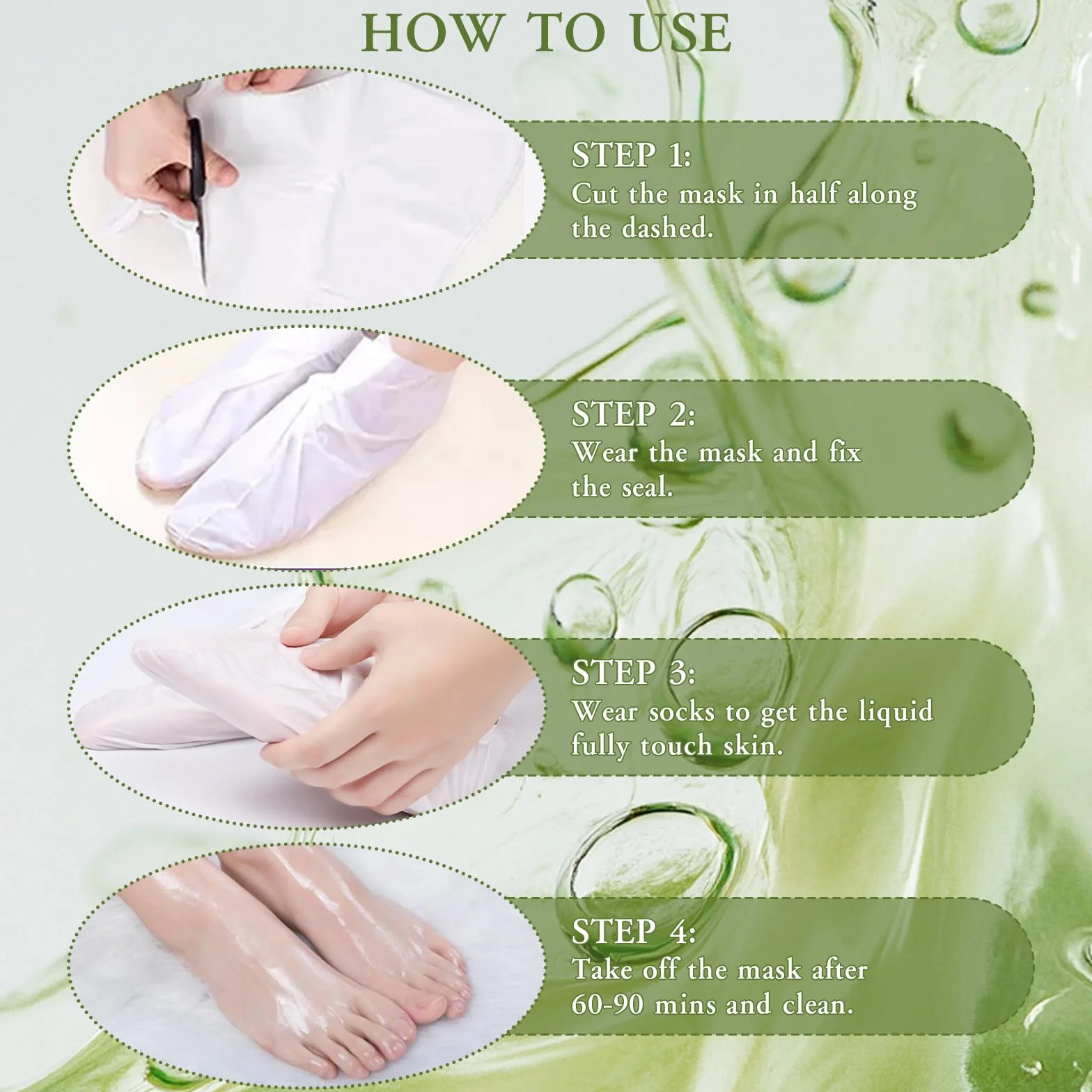 Chaussettes anti-callosités à l'aloe vera Lot de 6 paires - Soin hydratant pieds secs fissurés