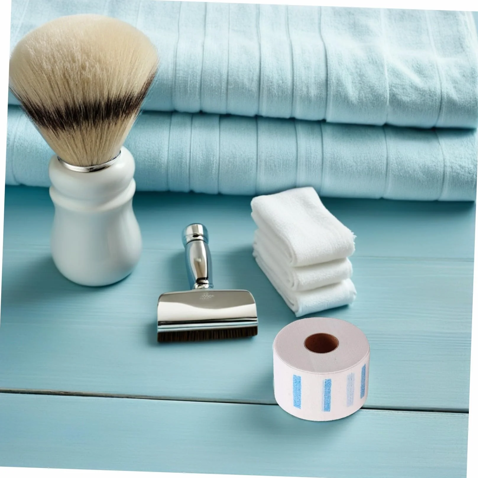 Bandes de Cou en Papier Jetable Blanc 5 Pièces, Tour de Cou Extensible pour Coloration et Permanente, Protection Étanche pour Salon de Coiffure