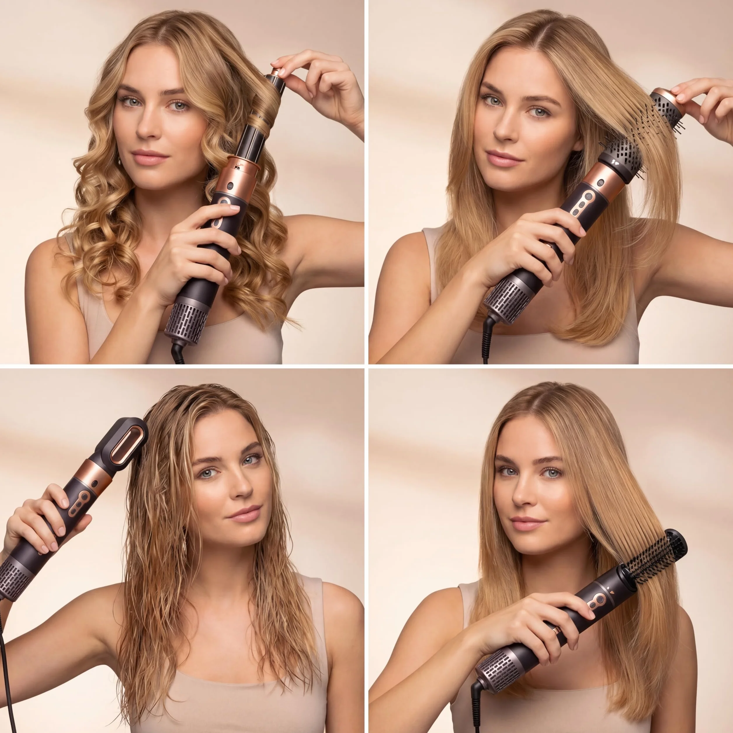 Princess Airstyler Plus 6 en 1 Moteur DC 1000 W 3 Niveaux de Chaleur 2 Vitesses LED