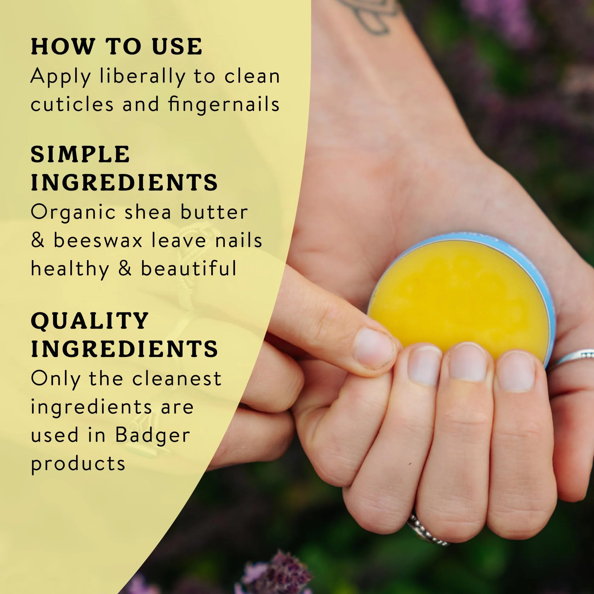 Badger CUTICLE CARE Certified Organic Shea Butter Nourish Repairs 21g