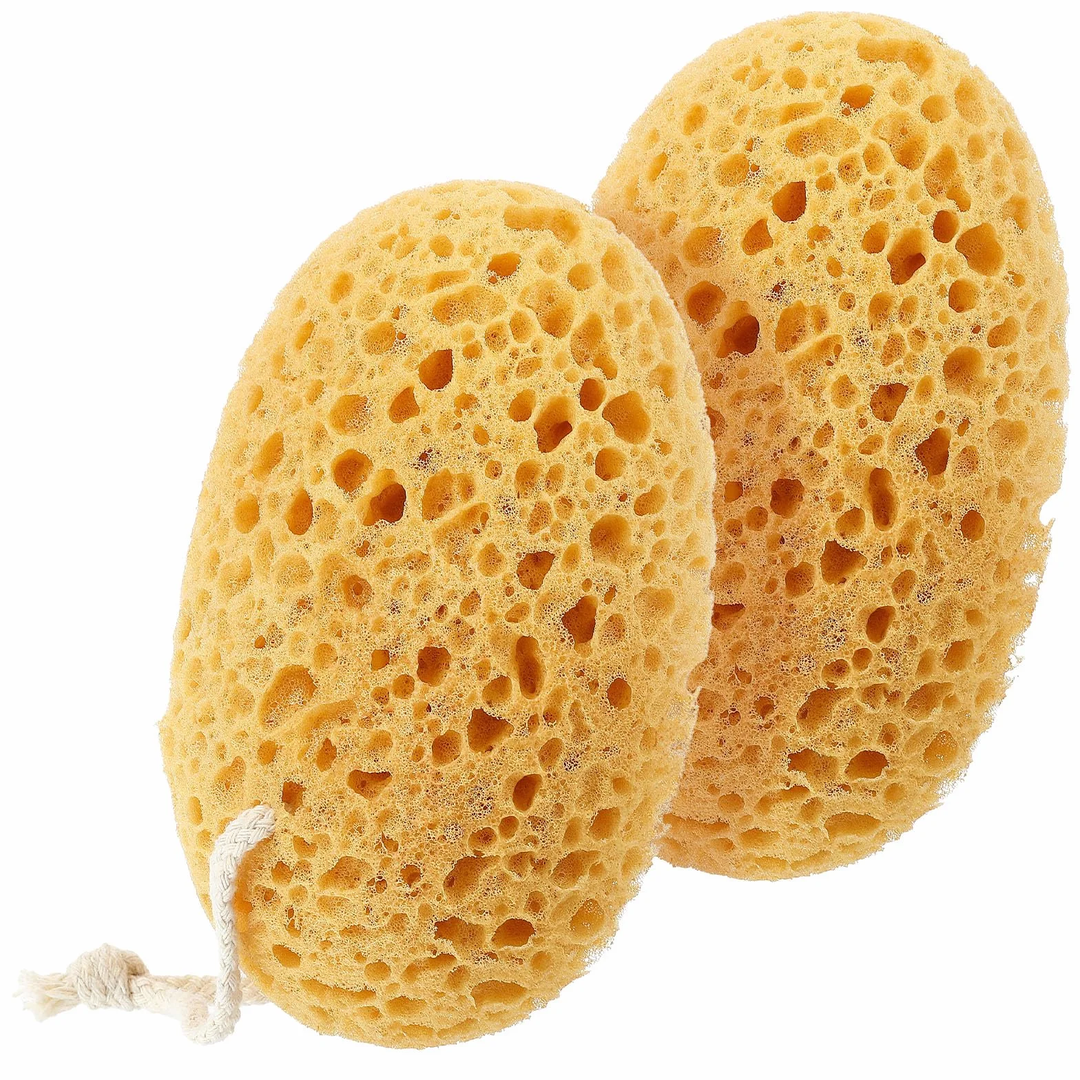 Éponge de Bain Lot de 2 Grandes Éponges Alvéolaires Douche Exfoliante Mousse Dense Nettoyage Doux