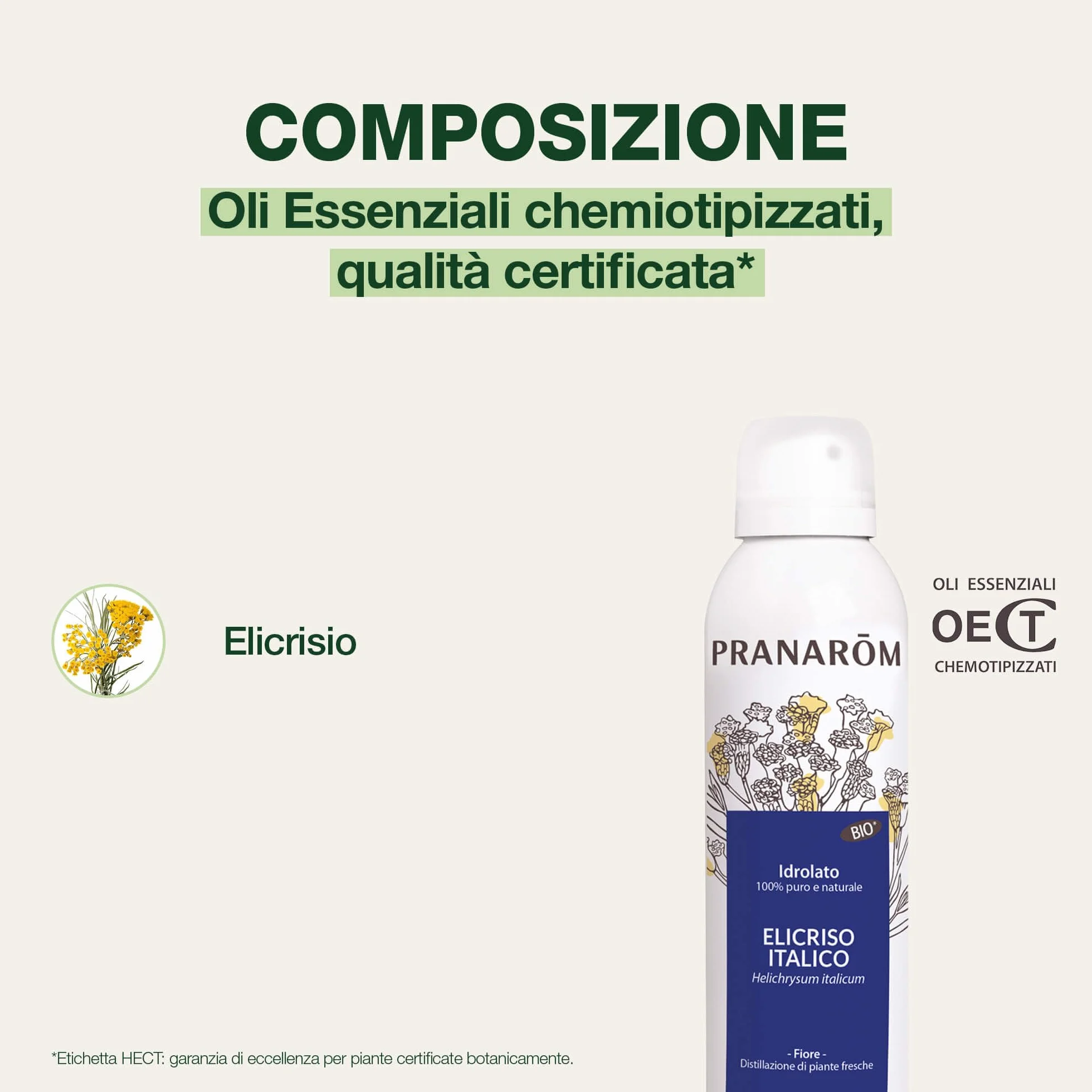 Pranarôm Hydrolat Immortelle Eau Florale aux Huiles Essentielles Biologiques 150 ml