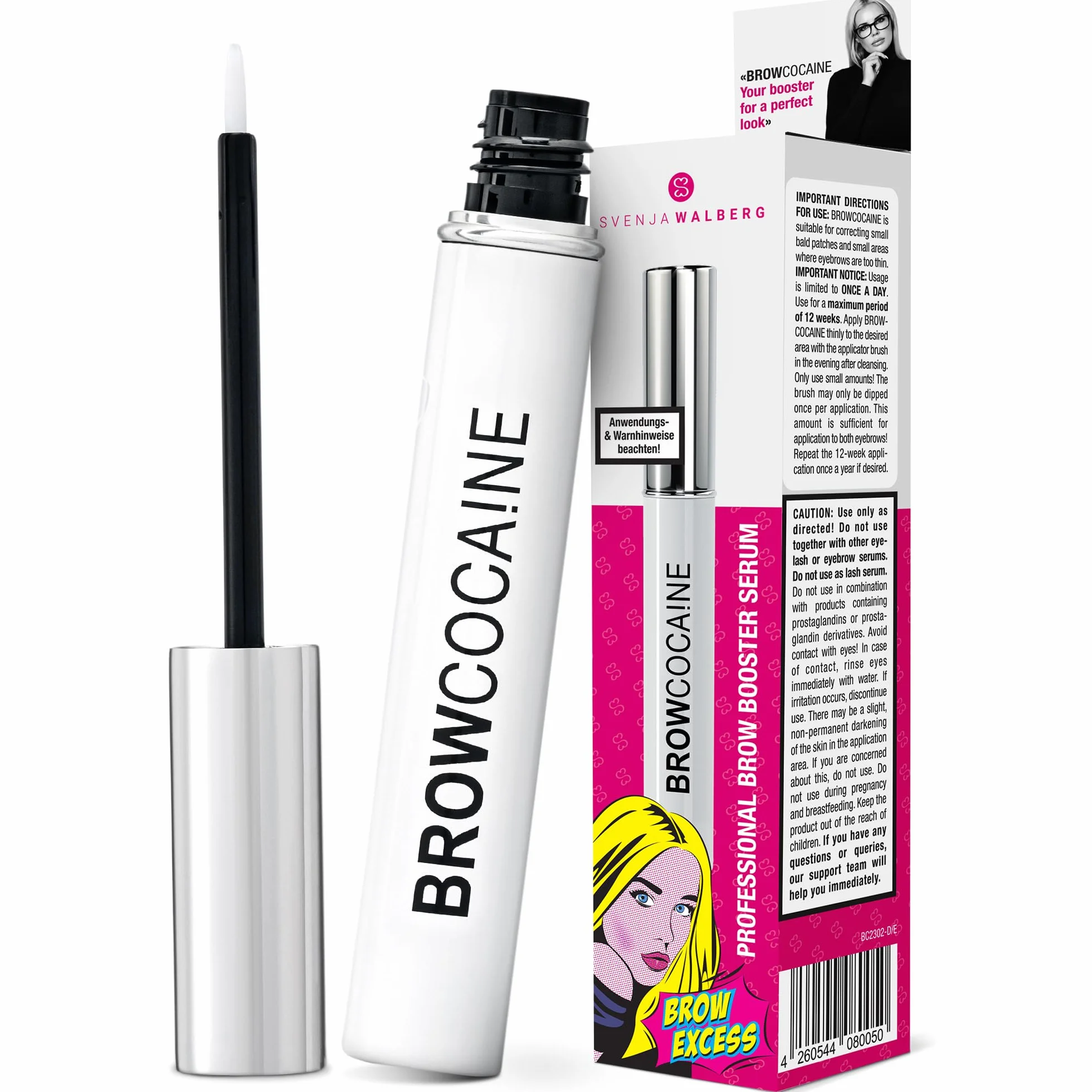 BROWCOCA!NE Sérum à sourcils pour une croissance rapide et un sourcil complet | Booster végétalien Eye-Brow by Svenja Walberg | Vainqueur du test de croissance des sourcils fabriqué en Allemagne