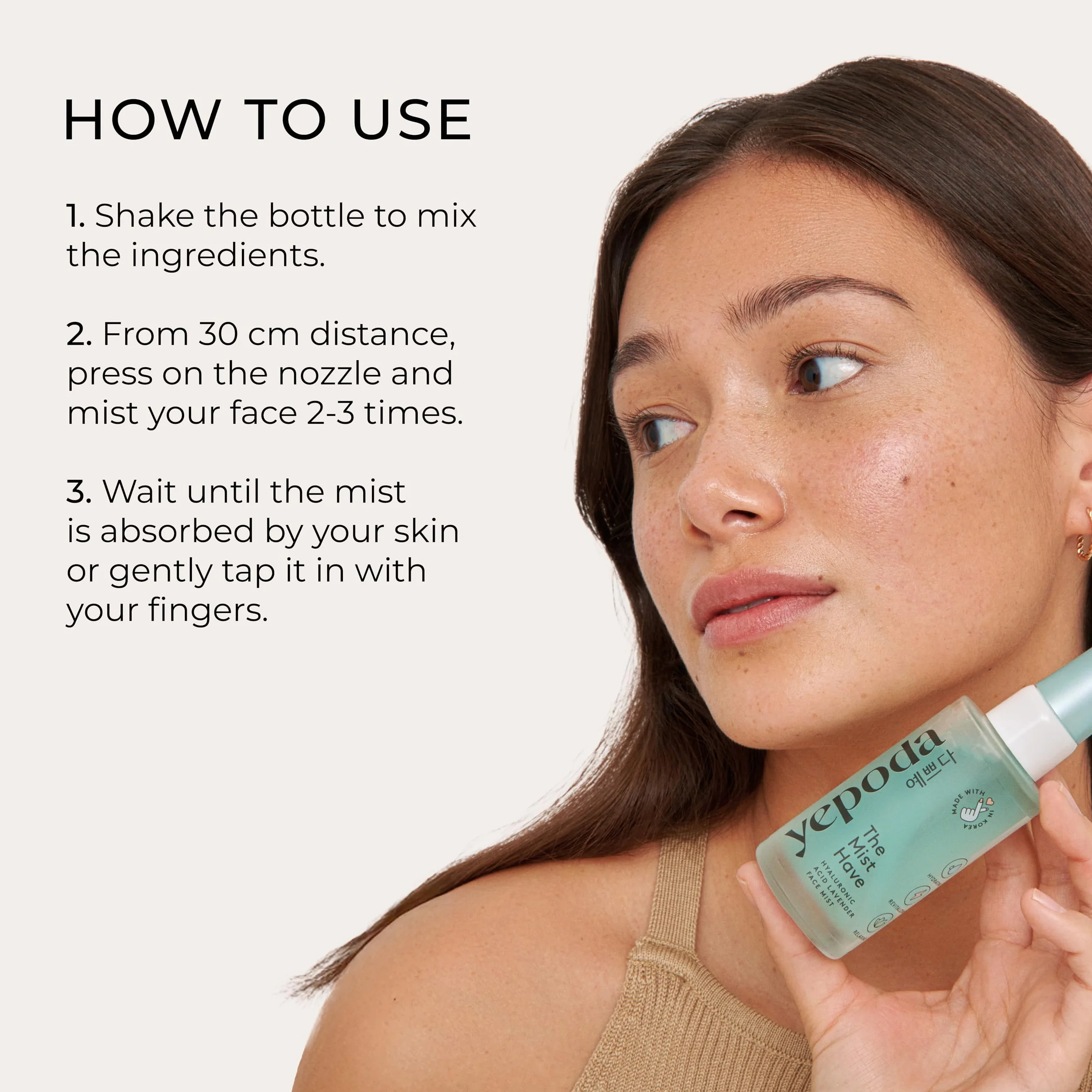 Yepoda Brume tonique hydratante pour le visage K-Beauty végane 50 ml