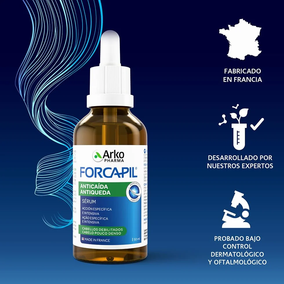 Arkopharma Forcapil Sérum Anti-Chute Renforce les Cheveux Réduit la Chute Stimule la Croissance Densité Résistance