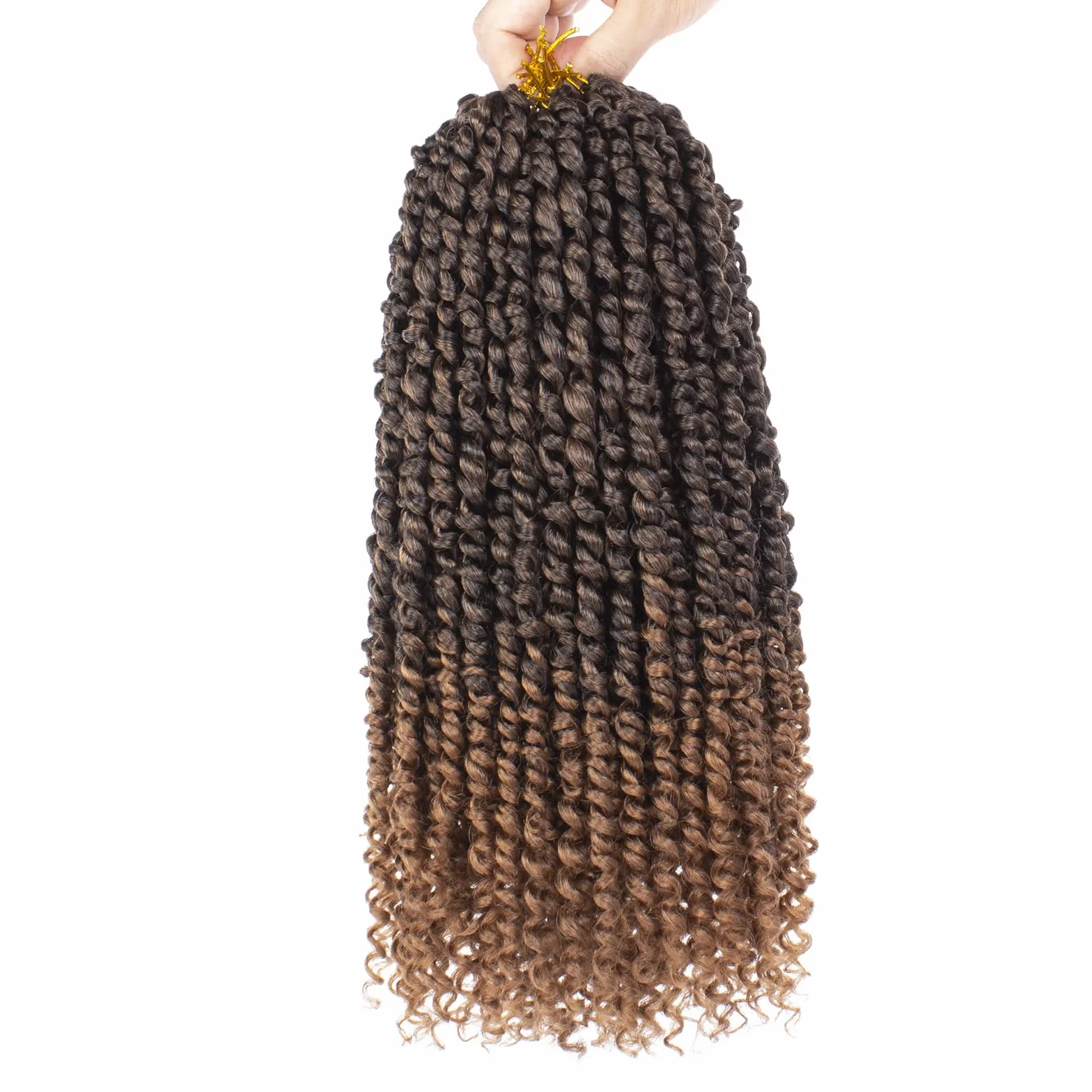 Xtrend 14 pouces ombre Présided Passion Twist Cair 8packs 12 mèches/pack Bohemian pré-boucle synthétique Hair Natural Crochet Passion Twist Hair for Black Femmes (T30#)