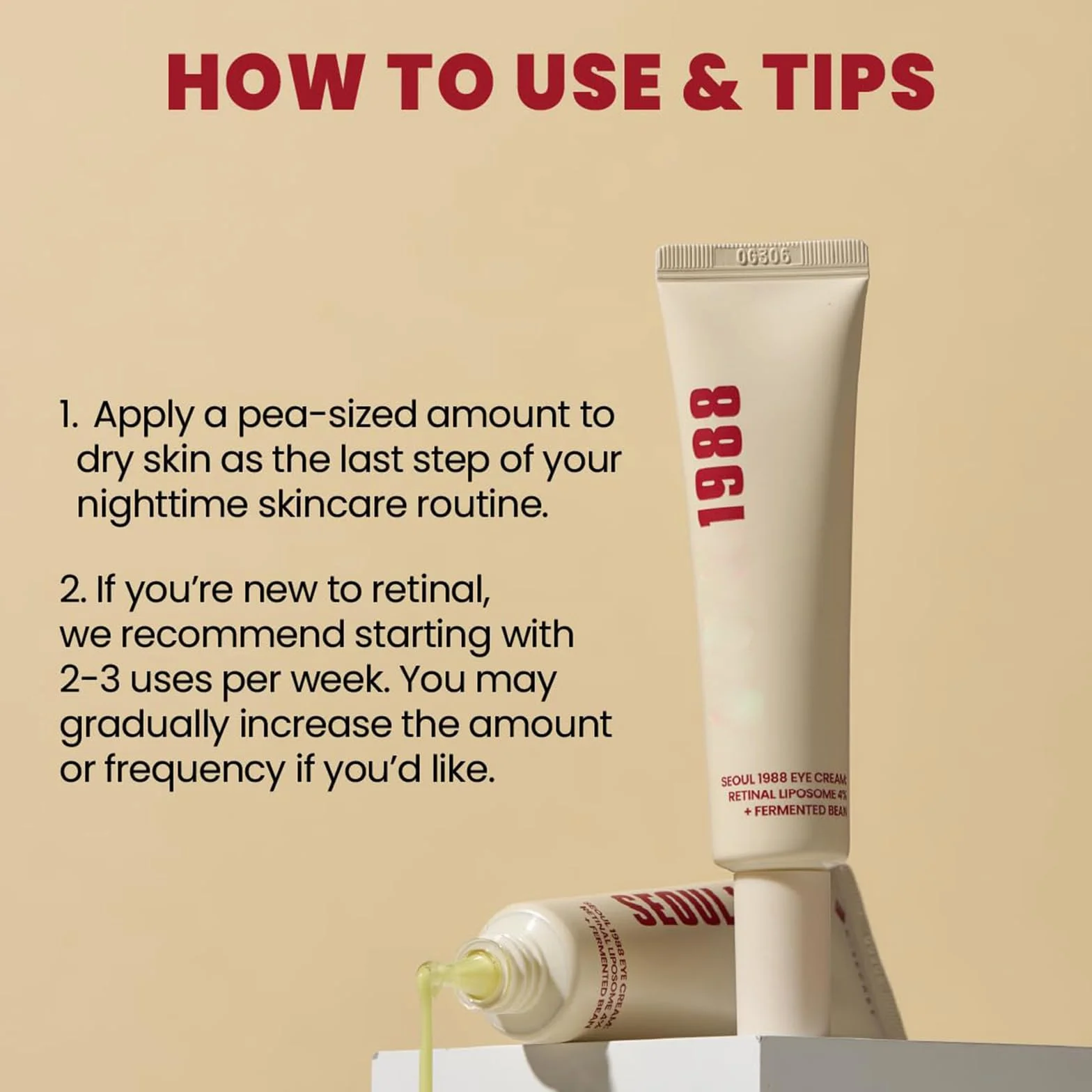 Crème contour des yeux anti-âge 1988, Sérum rétinien anti-cernes et ridules
