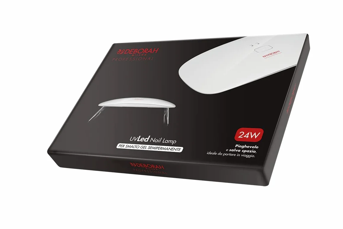 Deborah Milano Lampe UV/LED pour vernis semi-permanent 24 W avec minuterie automatique, portable et pliable, donne une manucure professionnelle à la maison