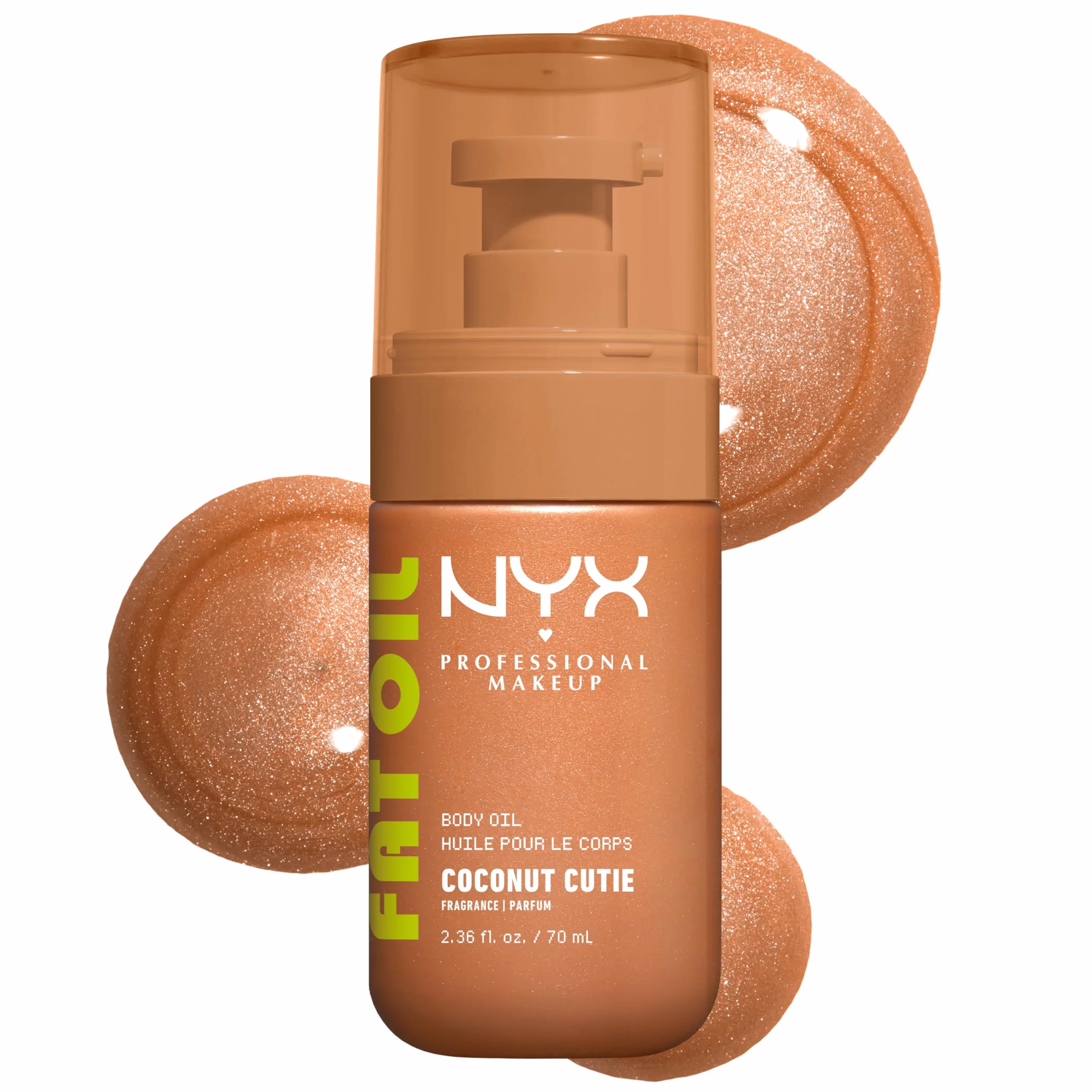 NYX Professional Makeup Fat Oil Body Huile Corps Glowy Hydratante 24H Fini Nacré Champagne 70ml