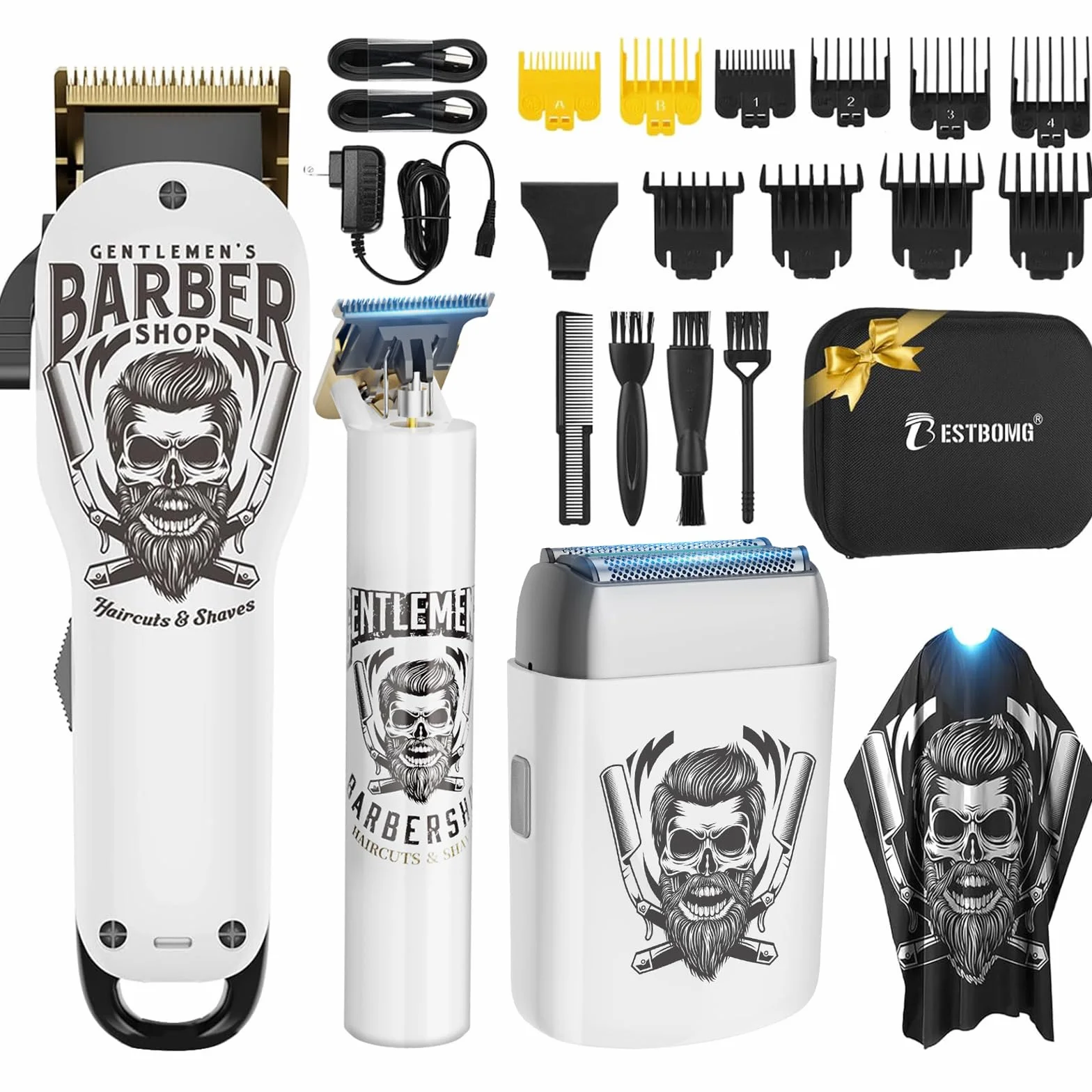 BESTBOMG Tondeuse Cheveux Hommes Rasoir Electriques avec écran LED Rechargeable Kit
