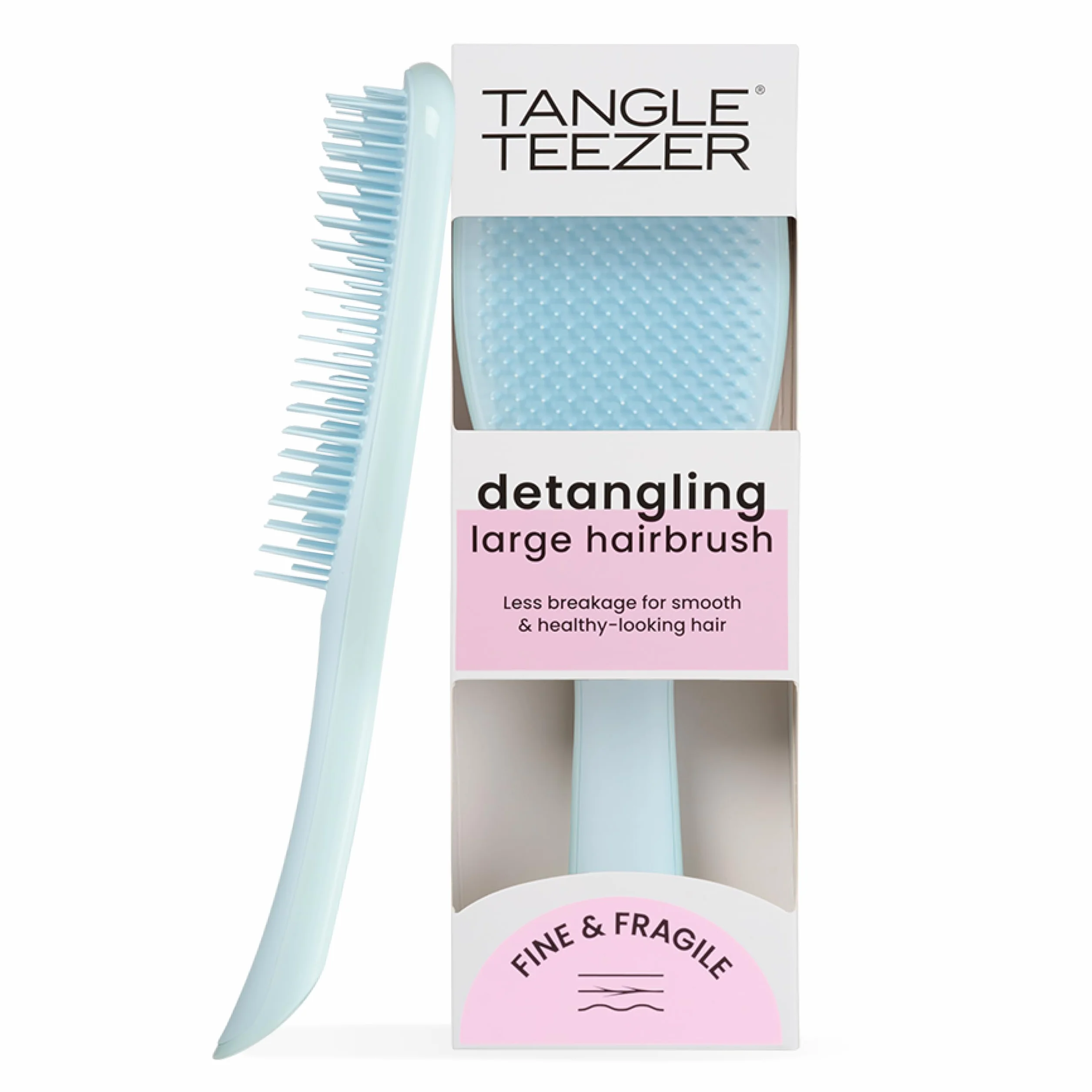 Tangle Teezer Ultimate Detangler Grande Brosse à Cheveux Cheveux Colorés Fins Picots Souples 2 Niveaux Bleu Mer