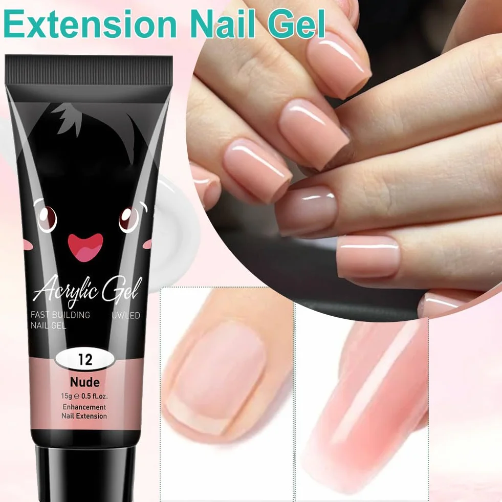 Poly Extension Gel Kit, Gel d'Extension d'Ongles en Poly, Démarrage pour Extensions d'Ongles Polygel