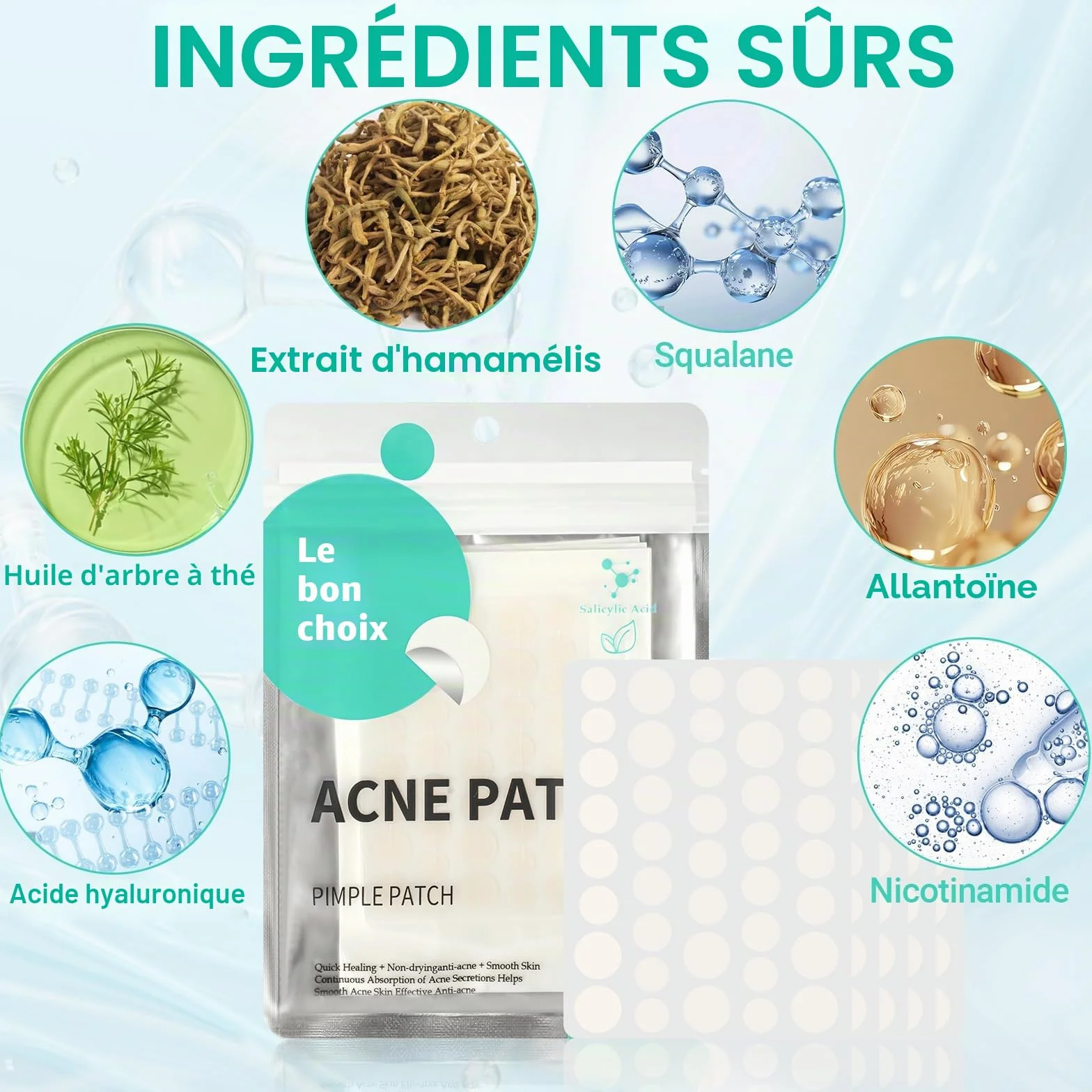 Patch Bouton 200 Patchs – Pimple Patch Invisible Jour & Nuit, Anti-Acné Hydrokolloïde, Sans Parfum, Végan