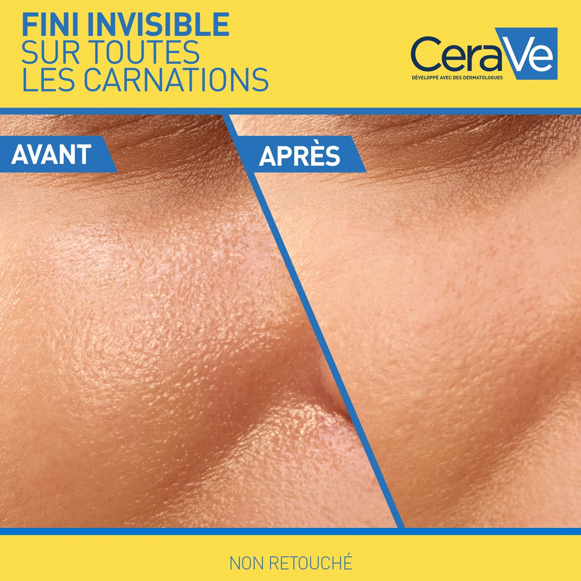 CeraVe Fluide Invisible SPF 50+ Très Haute Protection Solaire Visage Peaux Normales à Grasses Matifiant 12H Base Maquillage Niacinamide Vitamine E