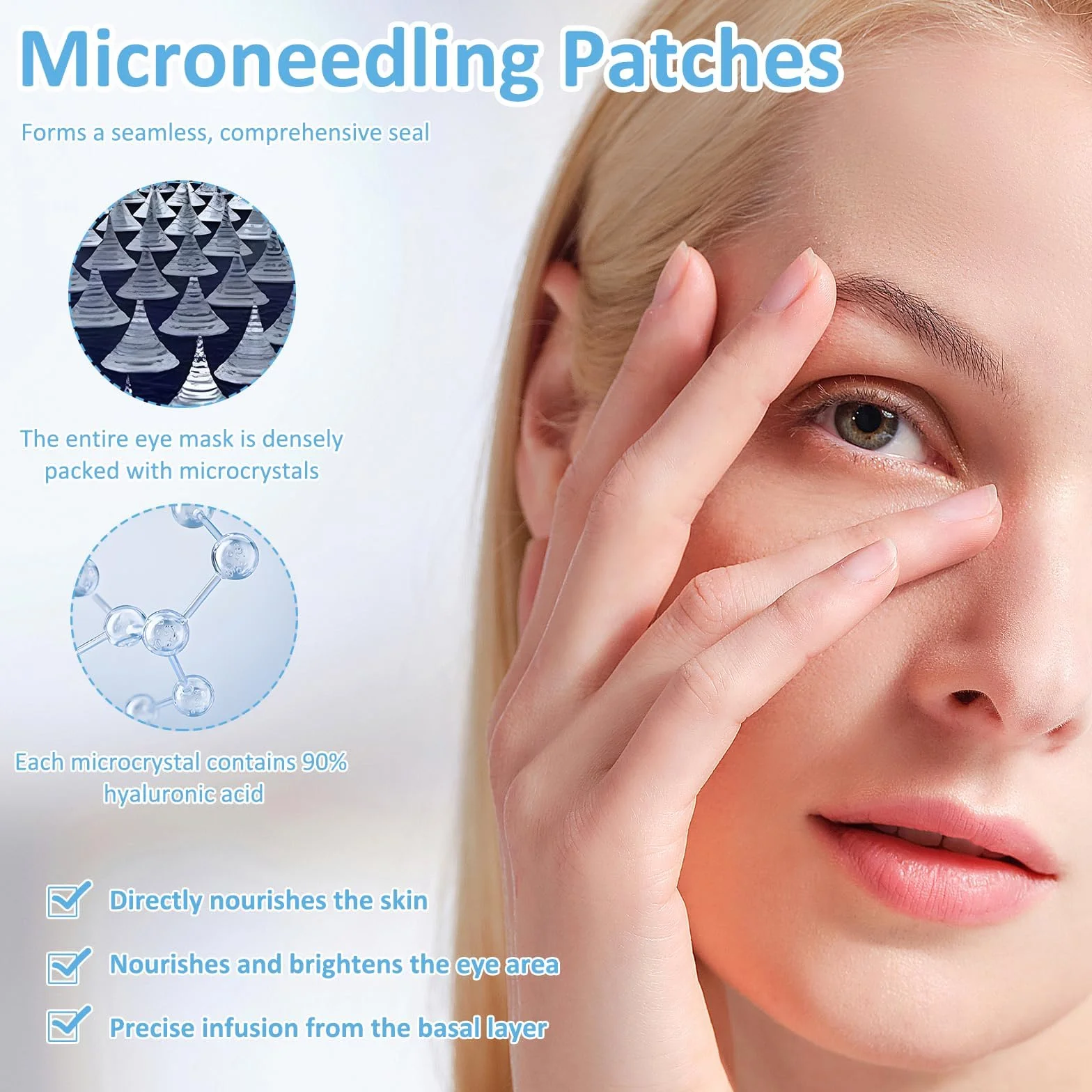 Lot De 2 Patch Micro Aiguilles Réduit Les Rides Et Les Gonflements Pour Femmes Maquillage Beauté