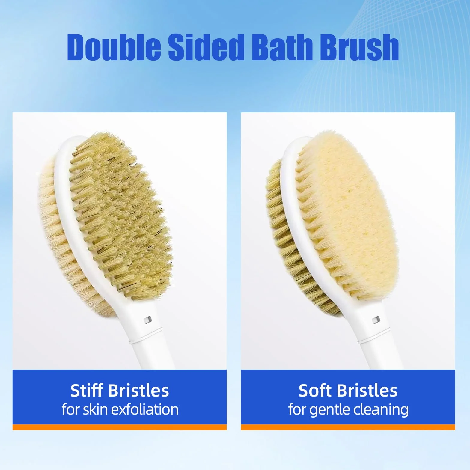 Brosse de douche pour le dos 44 cm long manche double face CellGulite