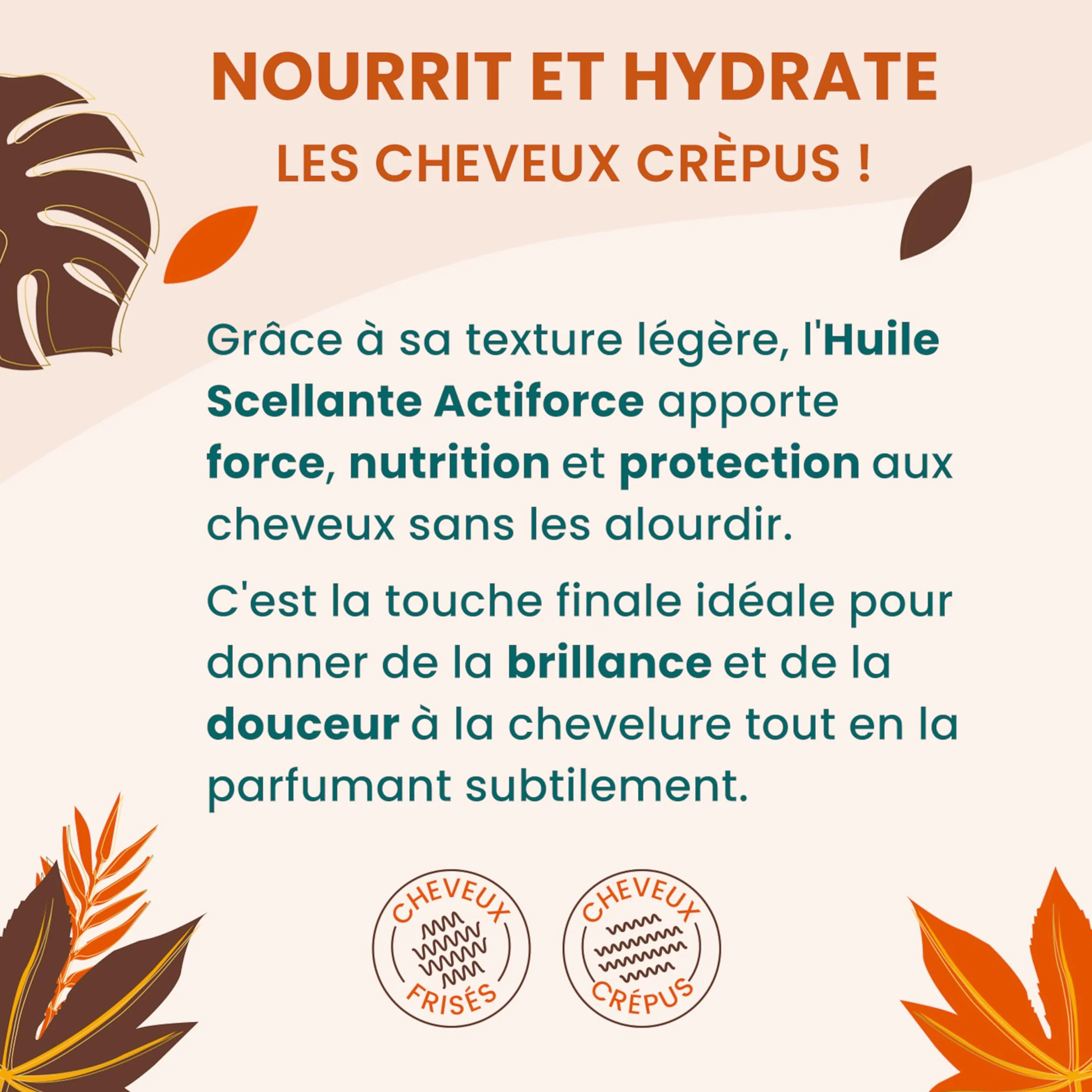 ACTIVILONG Huile Scellante Actiforce Cheveux Frisés Crépus 99% Ingrédients Naturels 100ml Made In France