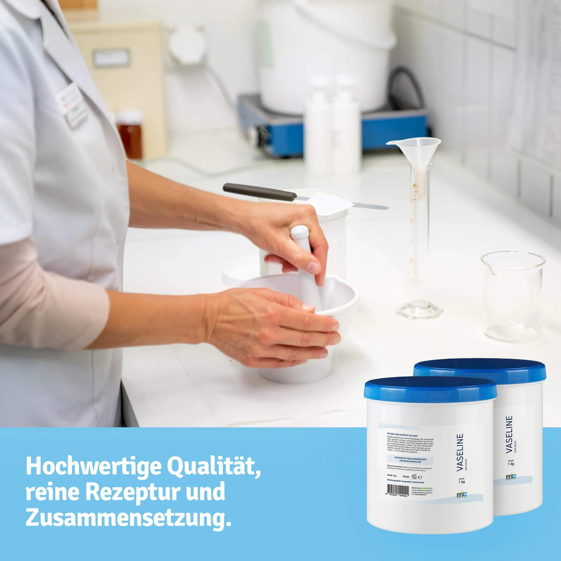 Medicalcorner24 vaseline blanche, gel soins de la peau soins corporels, zone tatouage et piercing, 1 kg