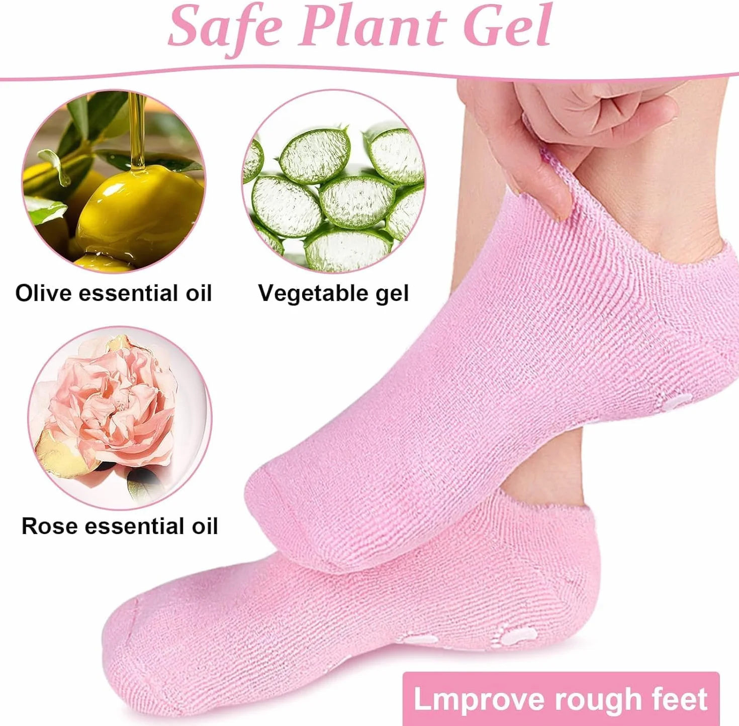 Chaussettes Hydratantes en Gel Doux Antidérapant pour Pieds Hommes Femmes - Spa à Domicile
