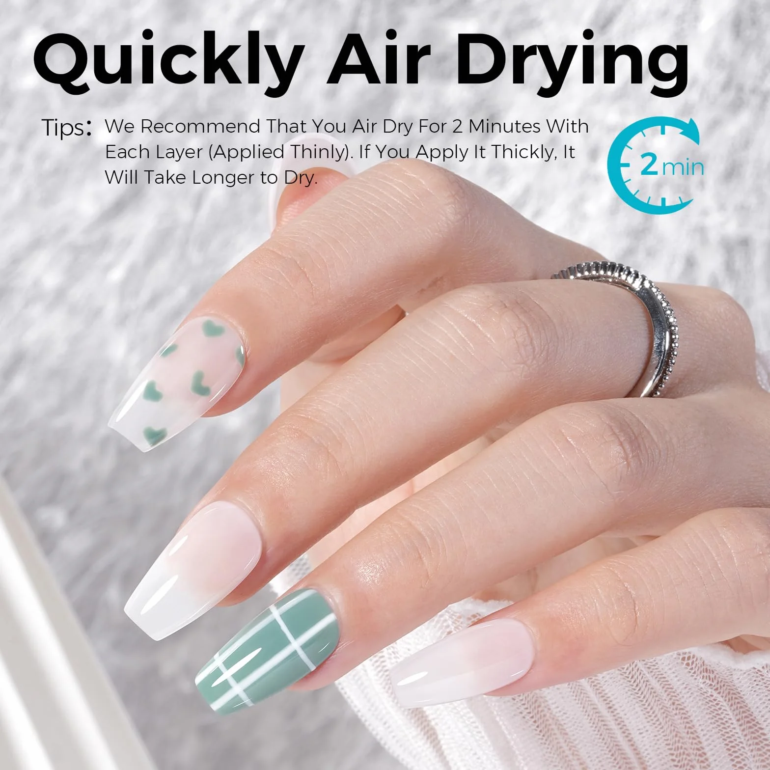 TOMICCA Vernis à Ongles Blanc Laiteux 15ml Brillant Séchage Rapide Longue Durée à Base d'eau pour DIY Nail Art Manucure