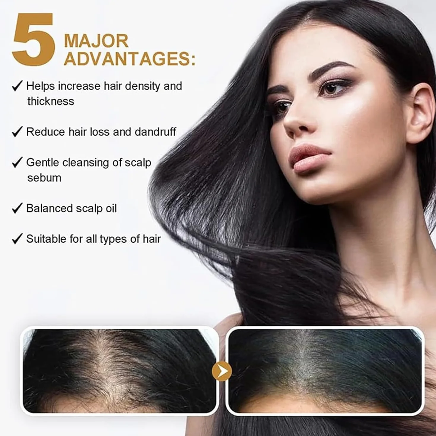 Shampoing anti-perte de cheveux, shampooing japonais au ginseng, shampooing Bai Hei Ke, shampooing volumisant multi-usages, shampooing anti-chute de cheveux à l'extrait de gingembre, formule
