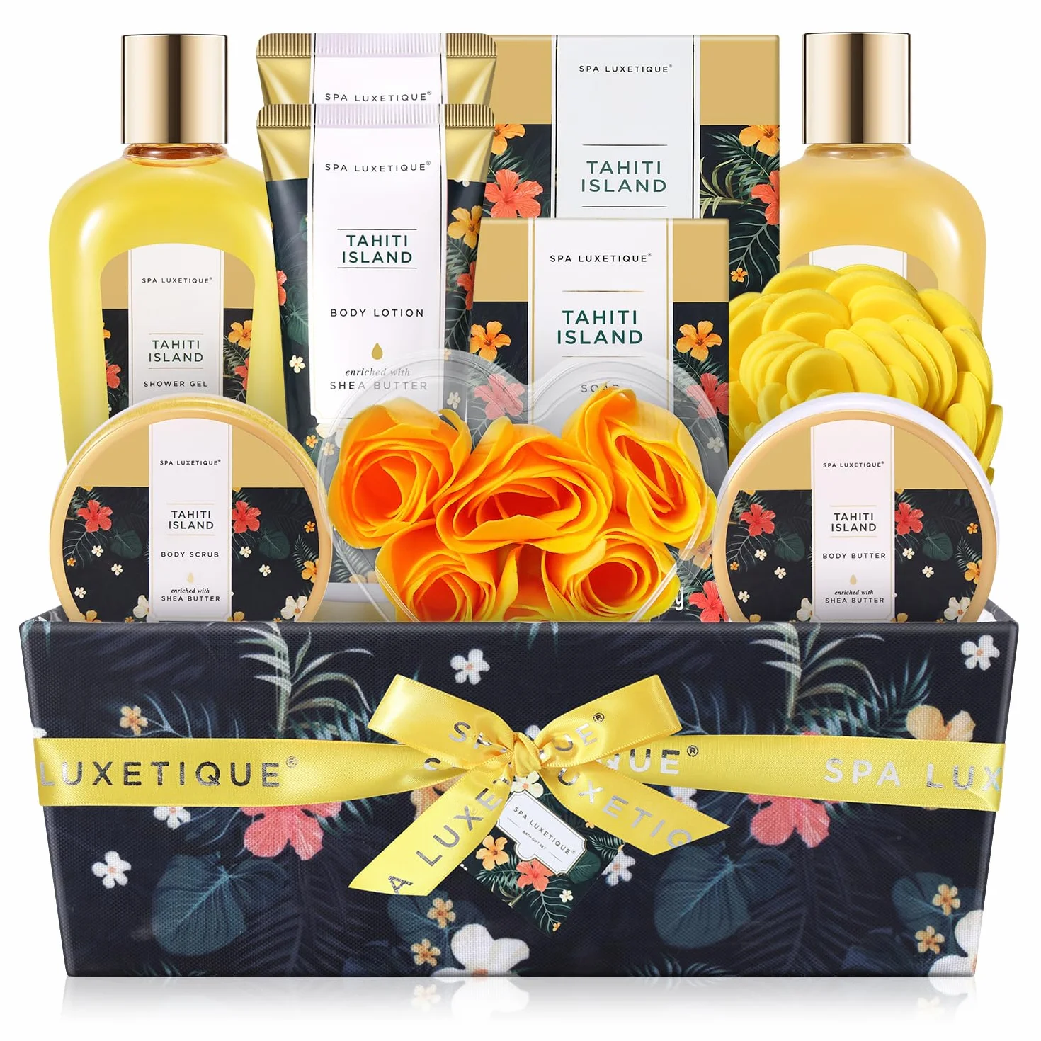 Spa Luxetique Coffret Cadeau Femme 12 Pièces Huile Essentielle Tahiti Soin Bain
