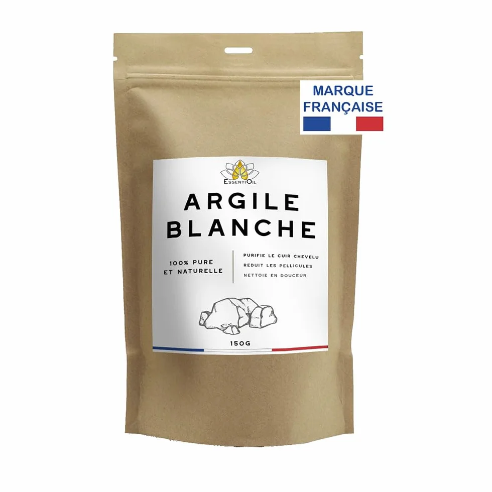 Argile Blanche Kaolin 100% Naturel 150g Cheveux Peaux Pellicules Rougeurs