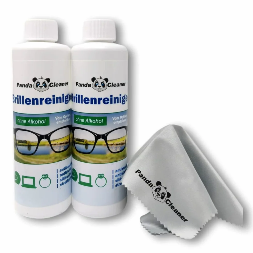 Pandacleaner Kit de recharge nettoyant lunettes 2 x 250 ml anti-buée sans alcool