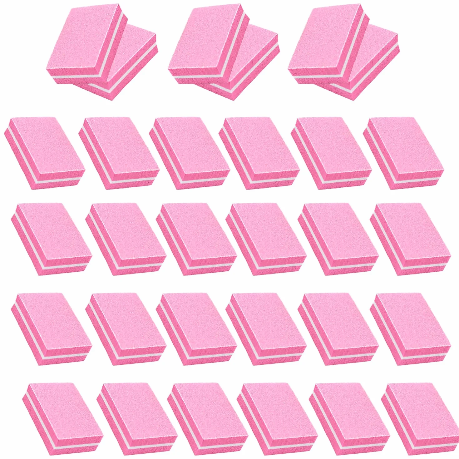 Bloc Polissoir Ongles 30 Pcs Lime à Ongles Éponge pour Manucure DIY Nail Art Rose