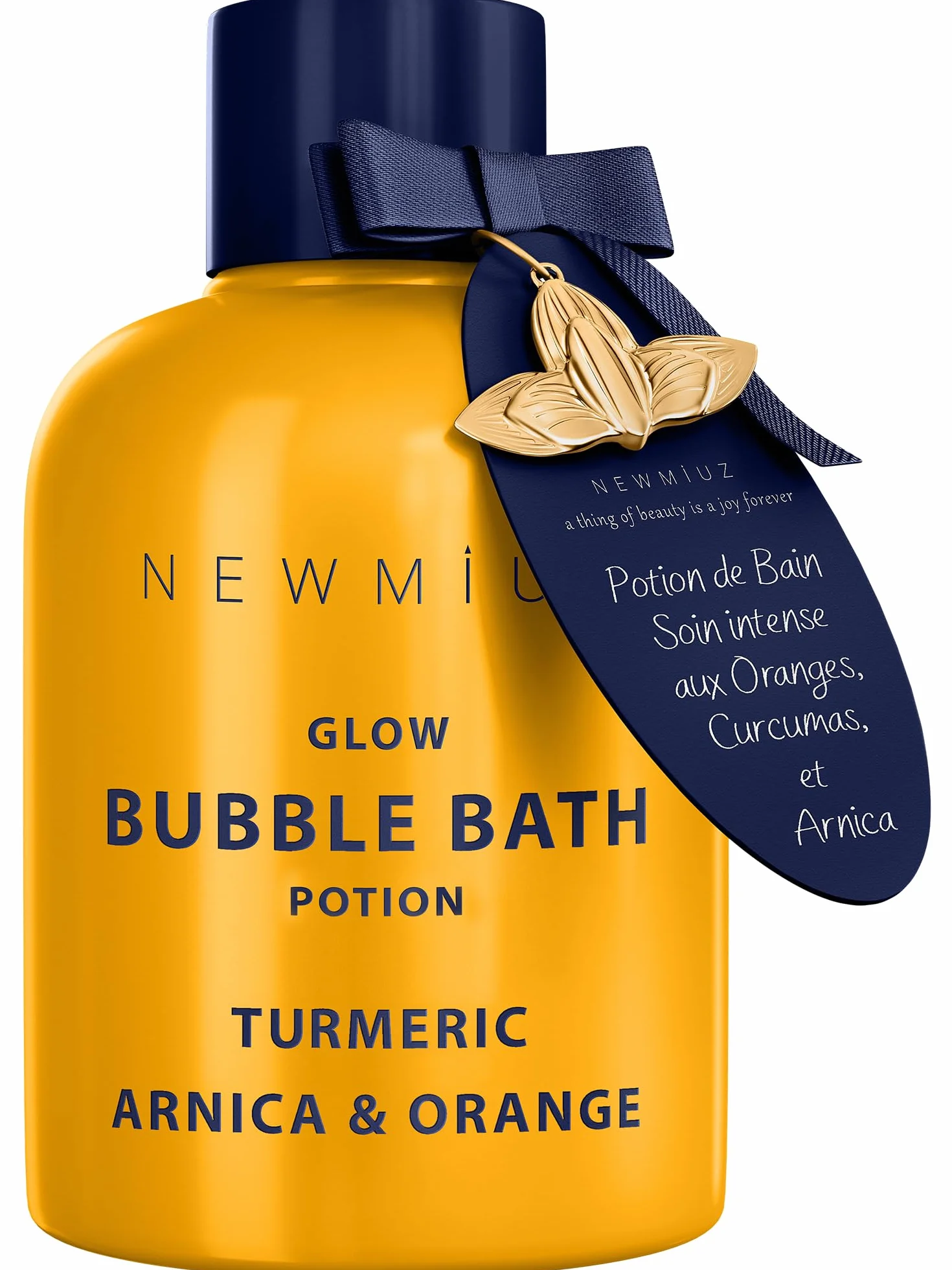 Bain Moussant Nutritif - Mousse Naturelle de Luxe à Longue Durée - Huile Essentielle de Curcuma, Orange et Arnica - Soin de la Peau, Hydratant, Relaxant & Anti-Stress - Cadeau Spa de Noël